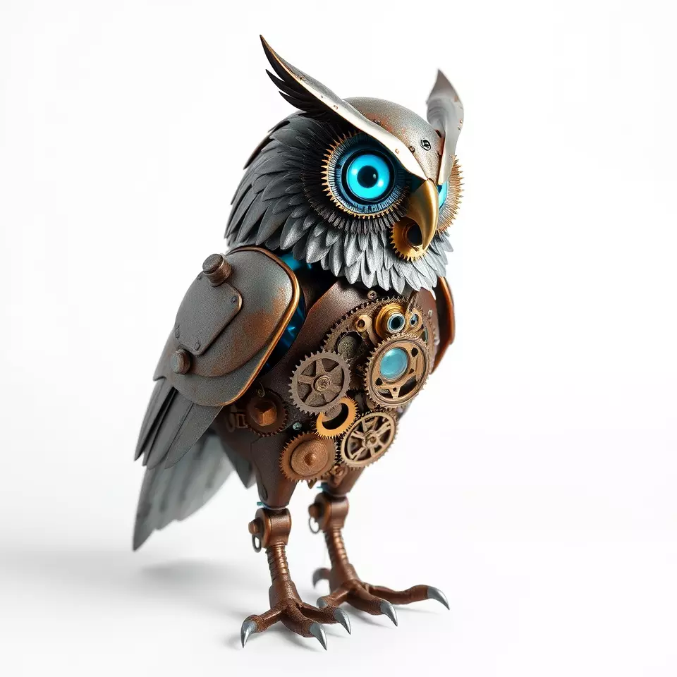 Steampunk Owl Mechanism model pack Low-poly 3D model_2