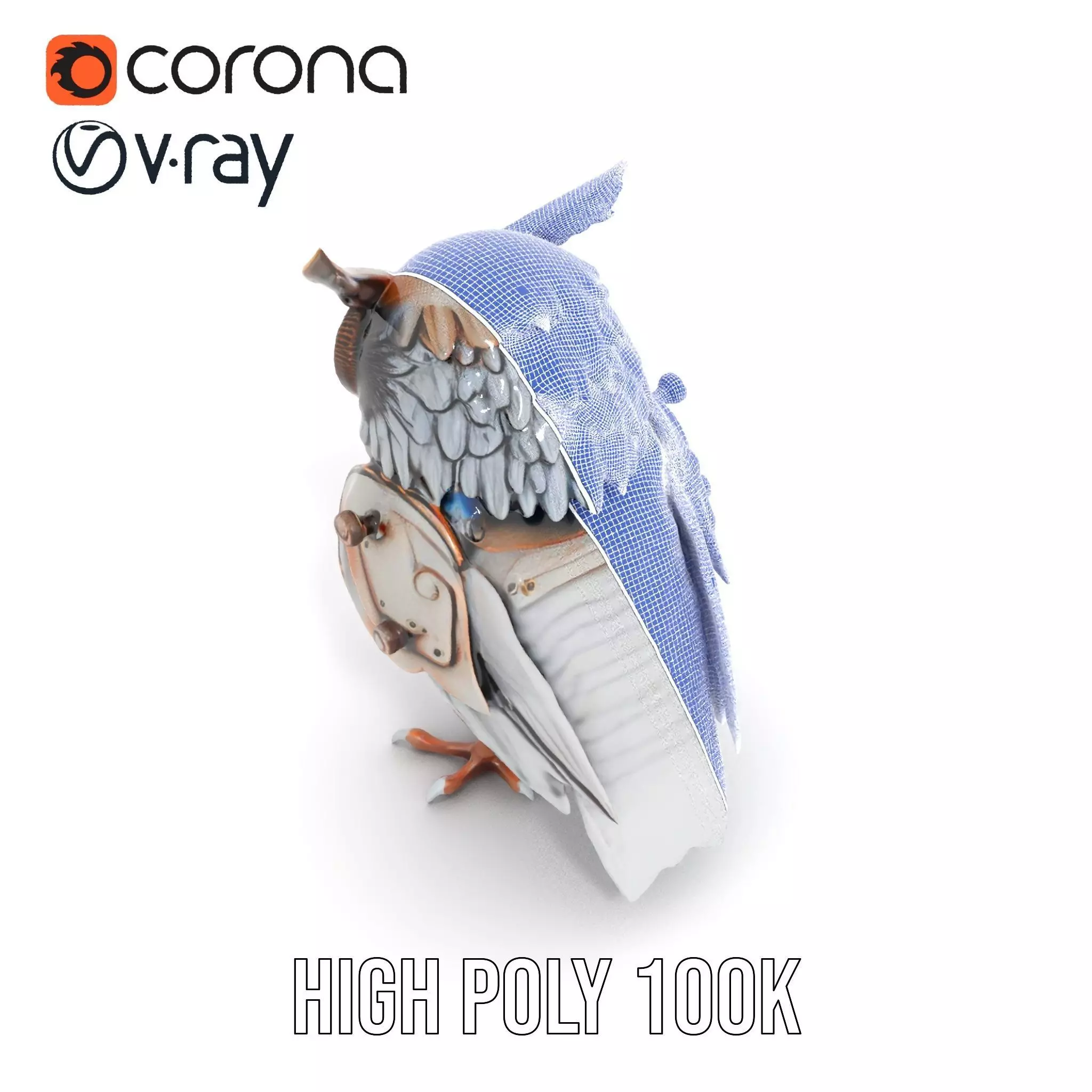 Steampunk Owl Mechanism model pack Low-poly 3D model_34