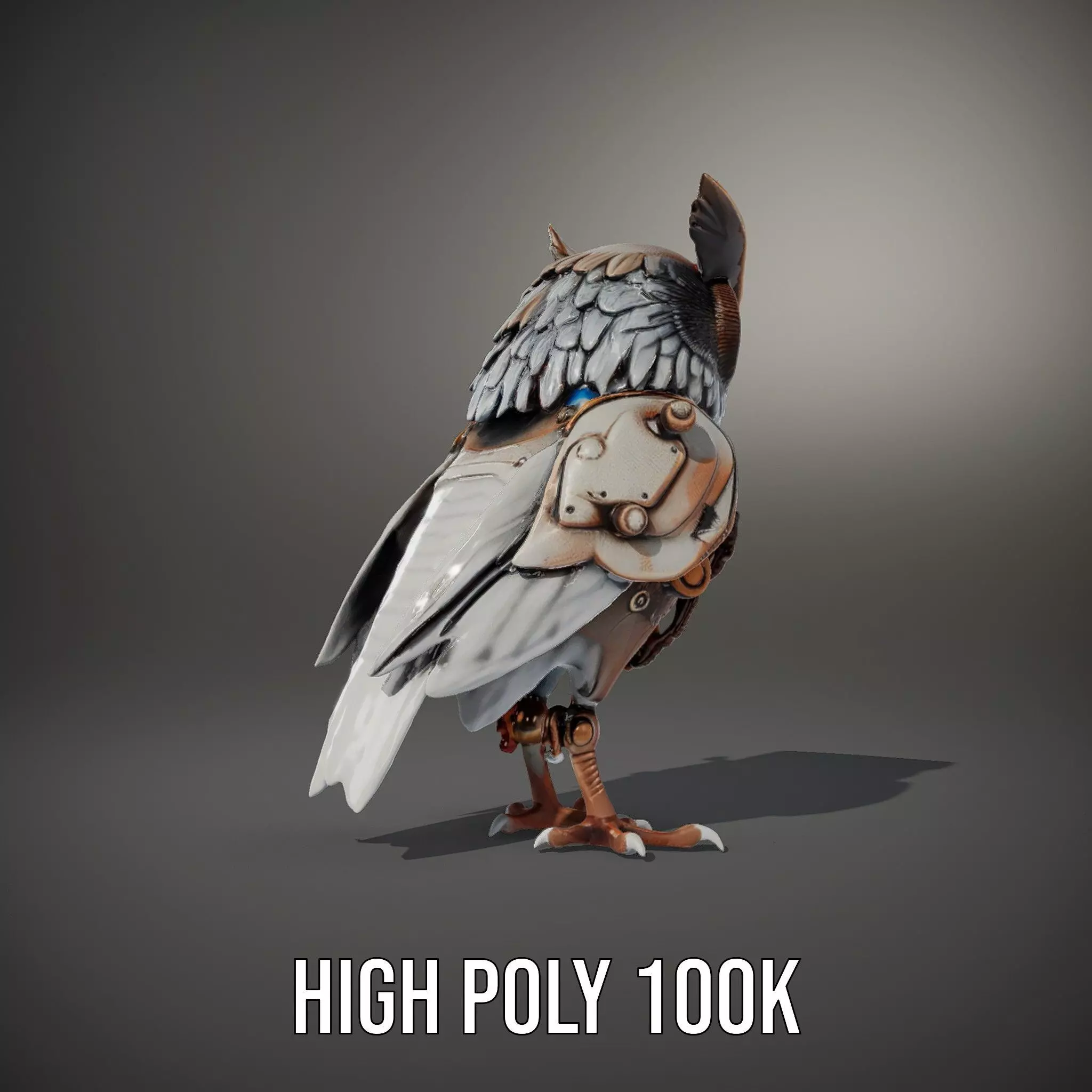 Steampunk Owl Mechanism model pack Low-poly 3D model_9