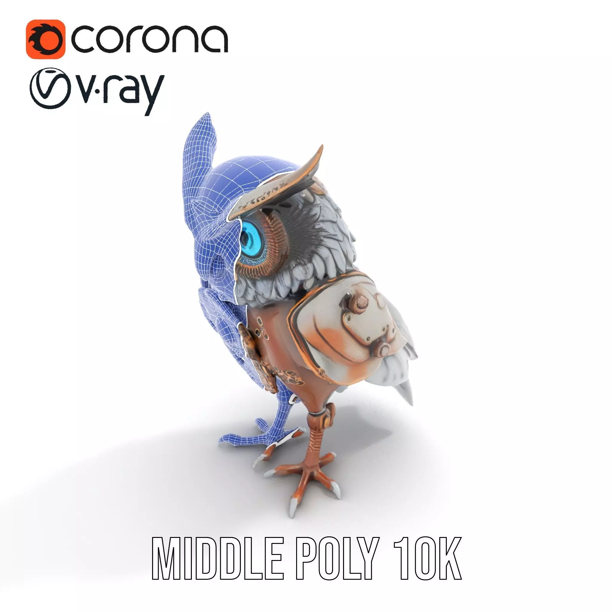 Steampunk Owl Mechanism model pack Low-poly 3D model_24