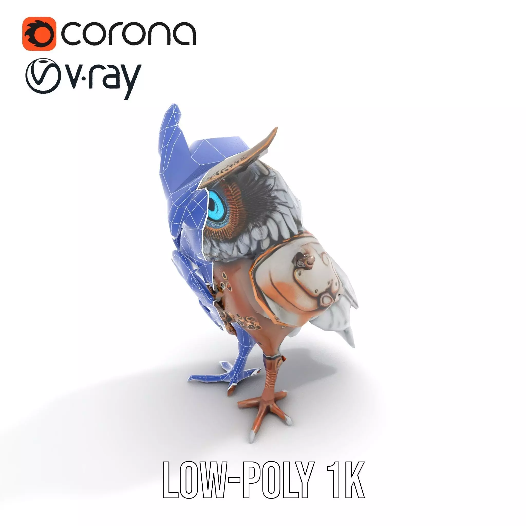 Steampunk Owl Mechanism model pack Low-poly 3D model_14