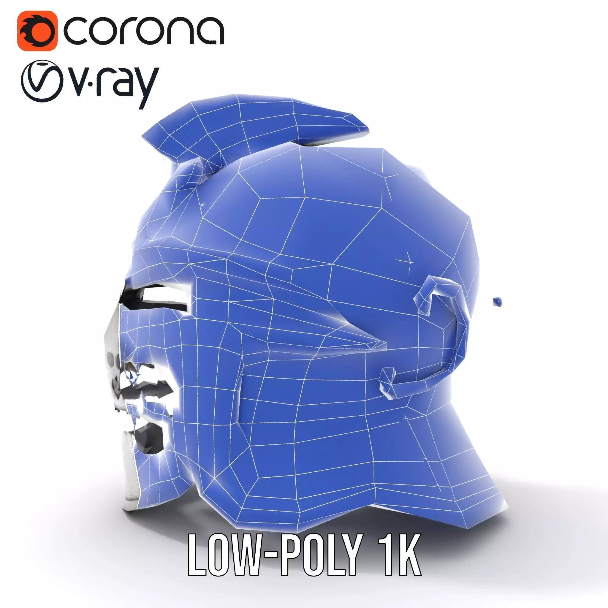 Ornate Medieval Helmet model pack Low-poly 3D model_24