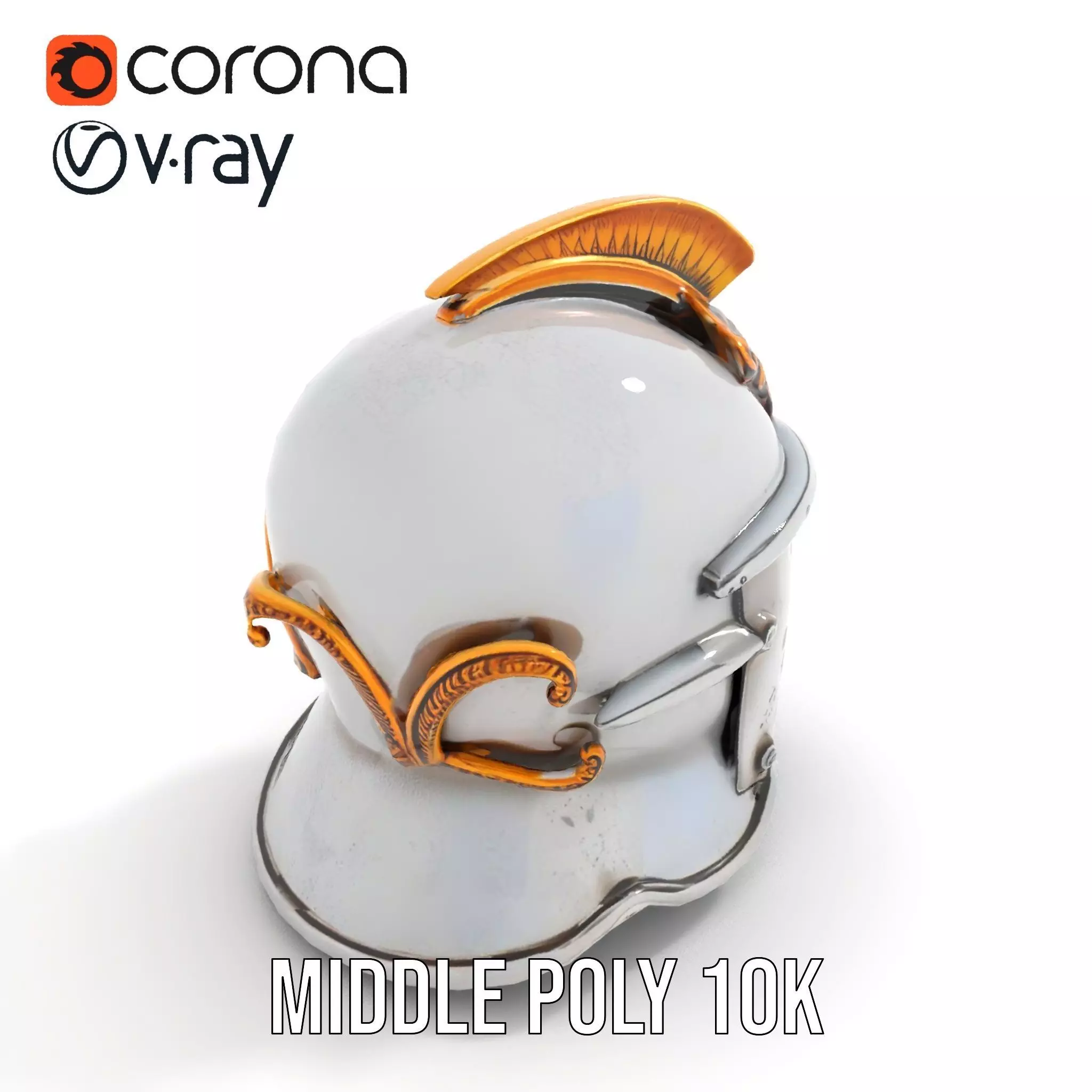 Ornate Medieval Helmet model pack Low-poly 3D model_6