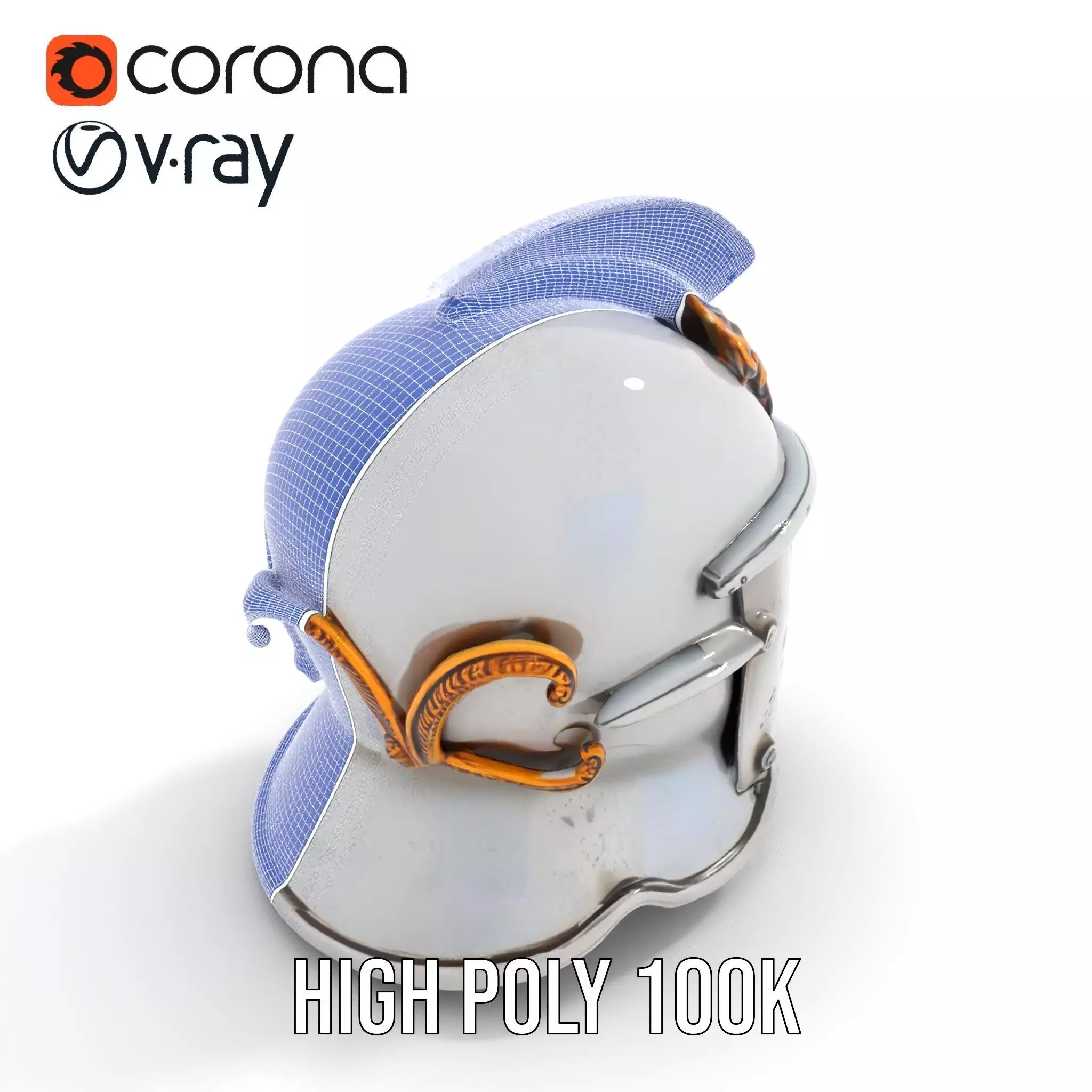 Ornate Medieval Helmet model pack Low-poly 3D model_33