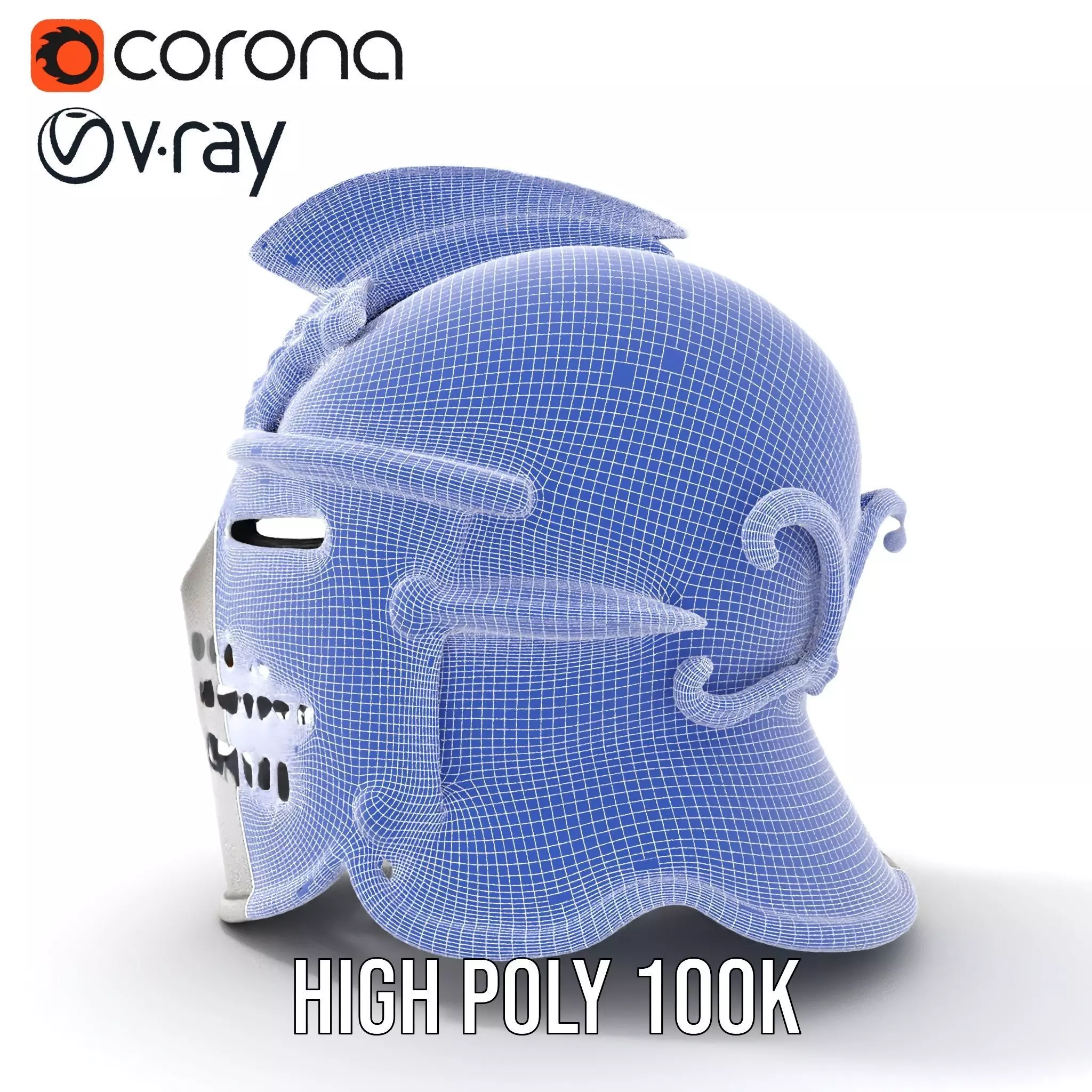 Ornate Medieval Helmet model pack Low-poly 3D model_32