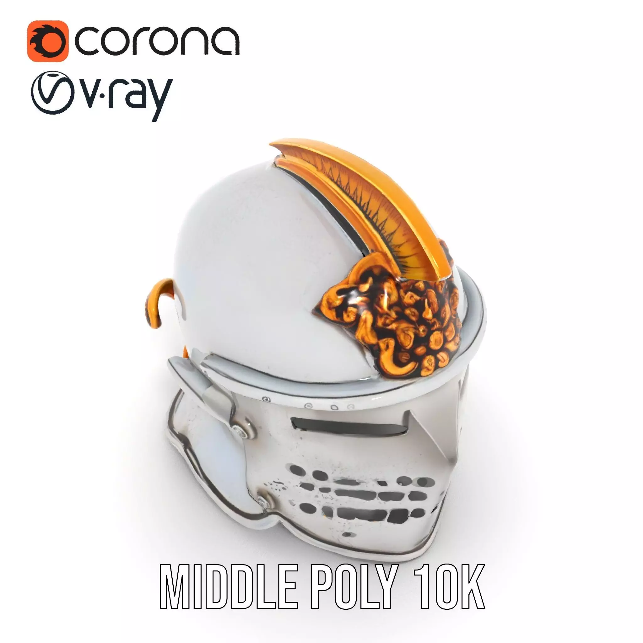 Ornate Medieval Helmet model pack Low-poly 3D model_5