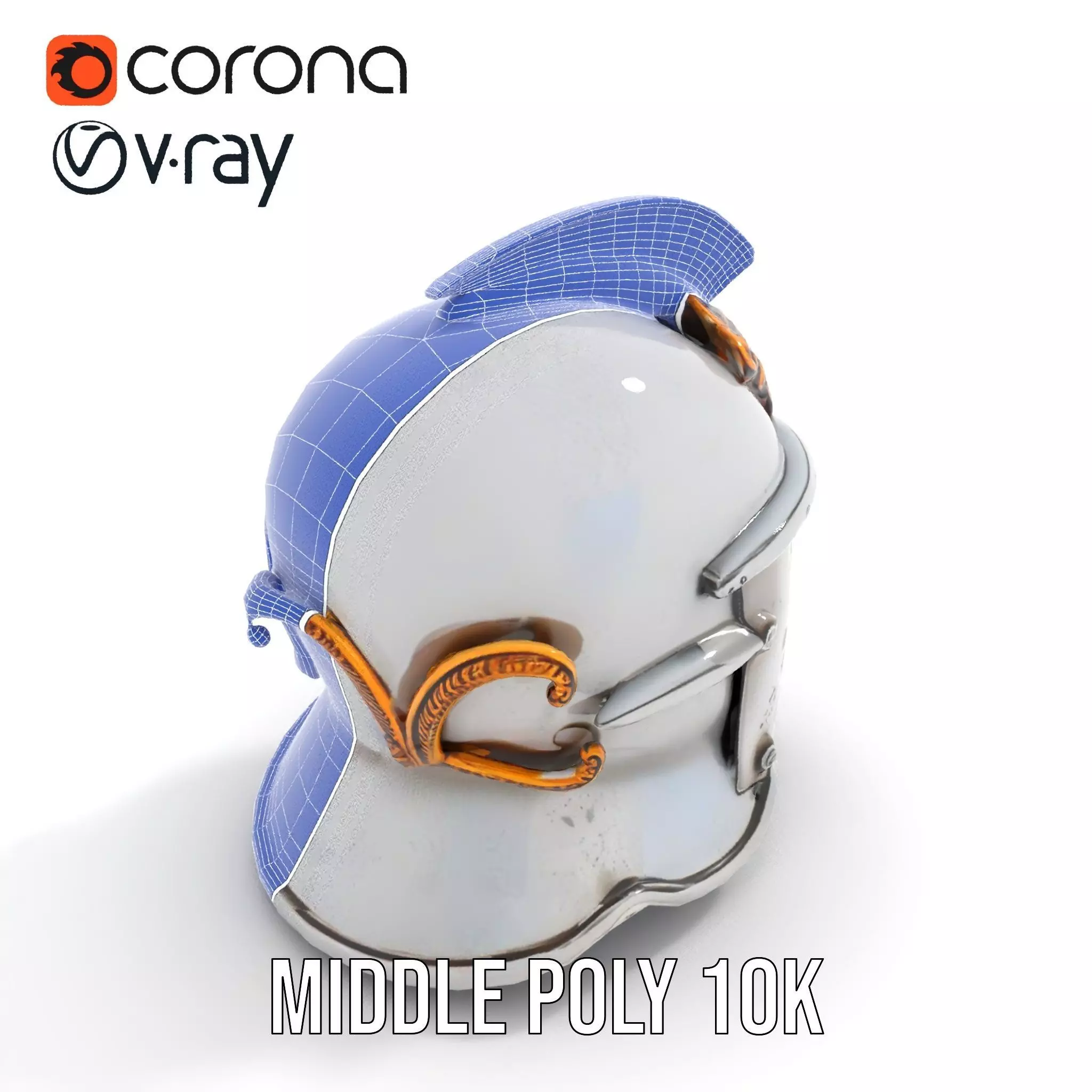 Ornate Medieval Helmet model pack Low-poly 3D model_23