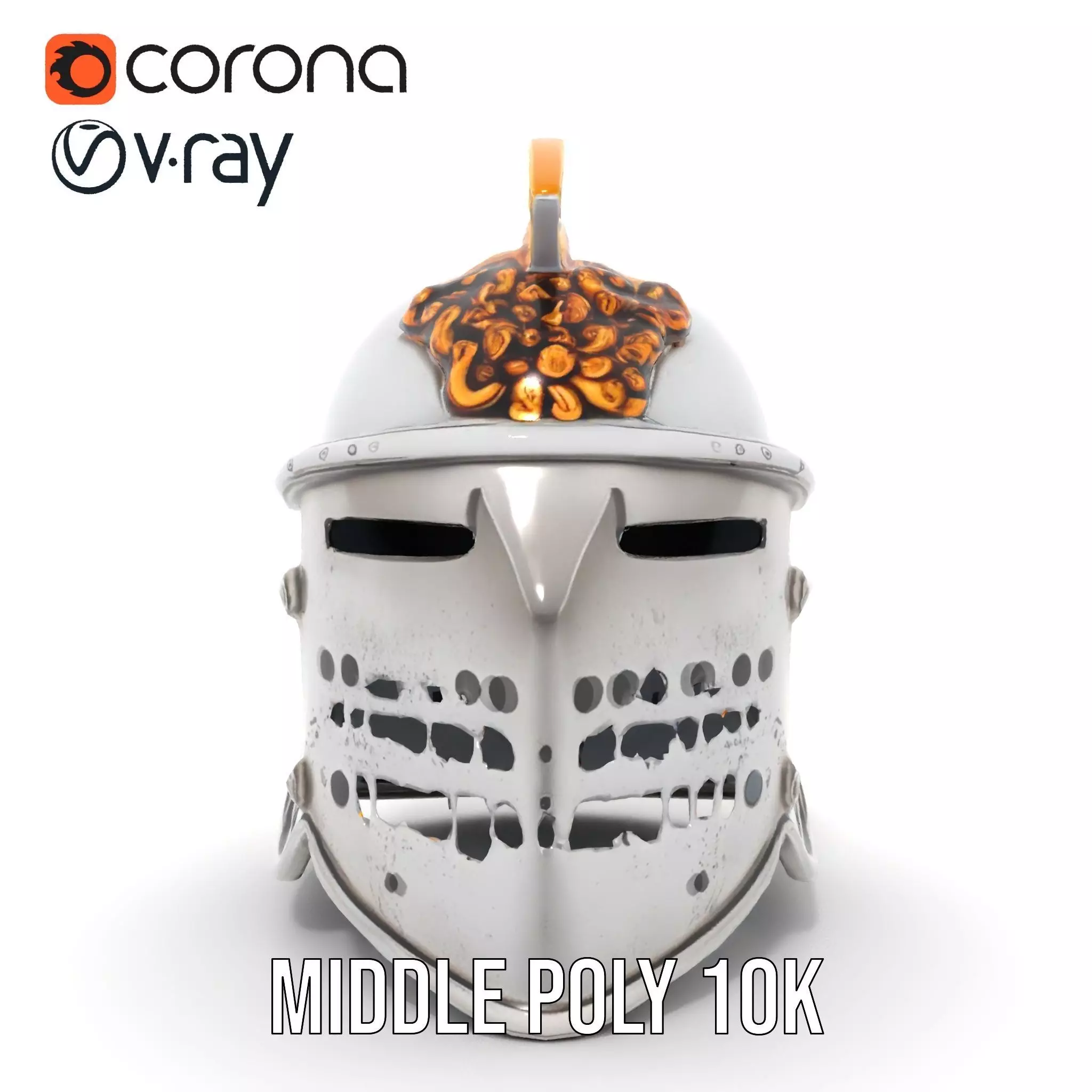 Ornate Medieval Helmet model pack Low-poly 3D model_15