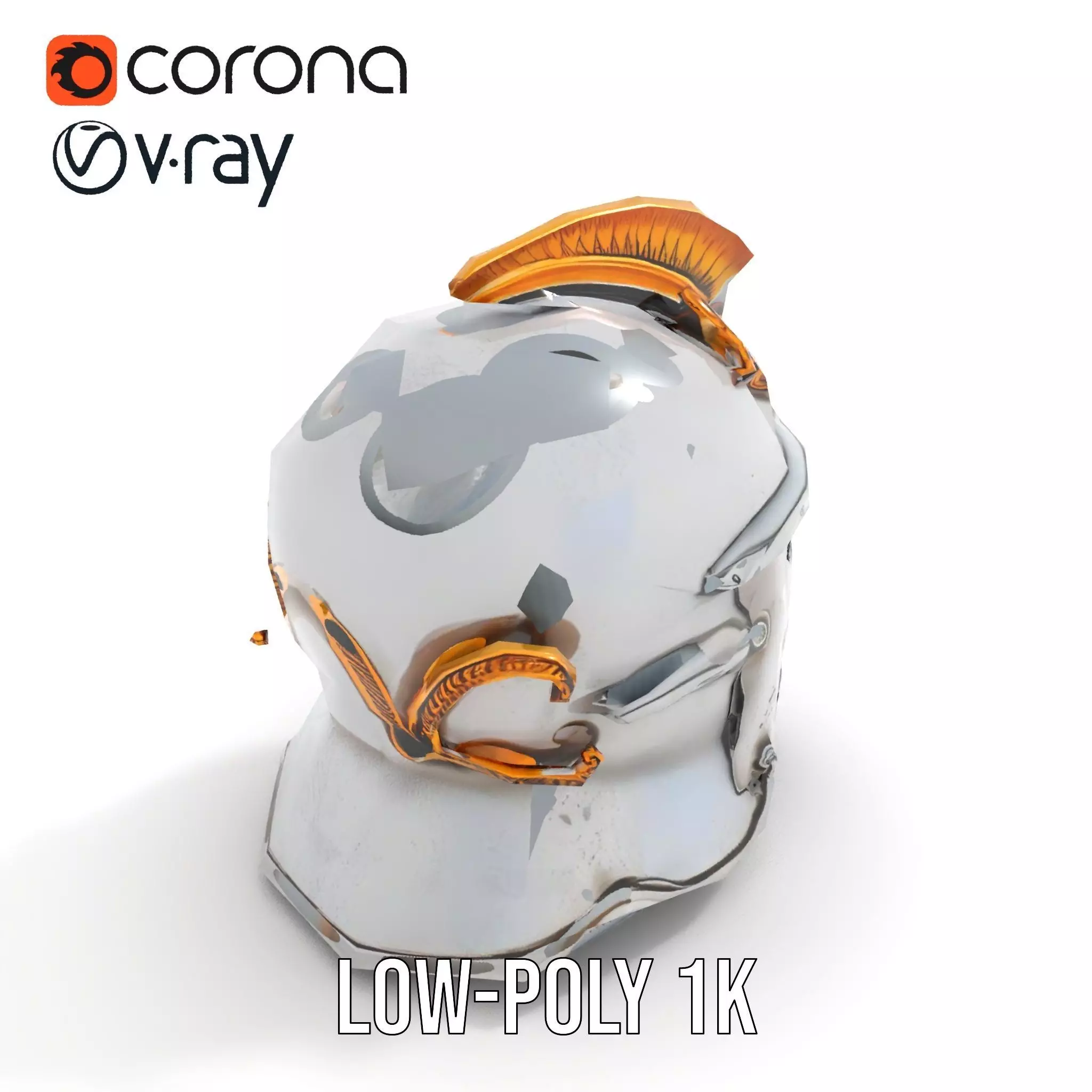 Ornate Medieval Helmet model pack Low-poly 3D model_14