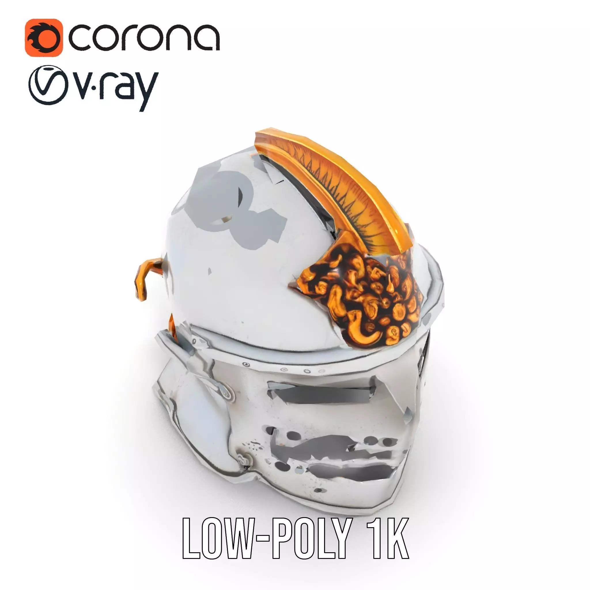 Ornate Medieval Helmet model pack Low-poly 3D model_7