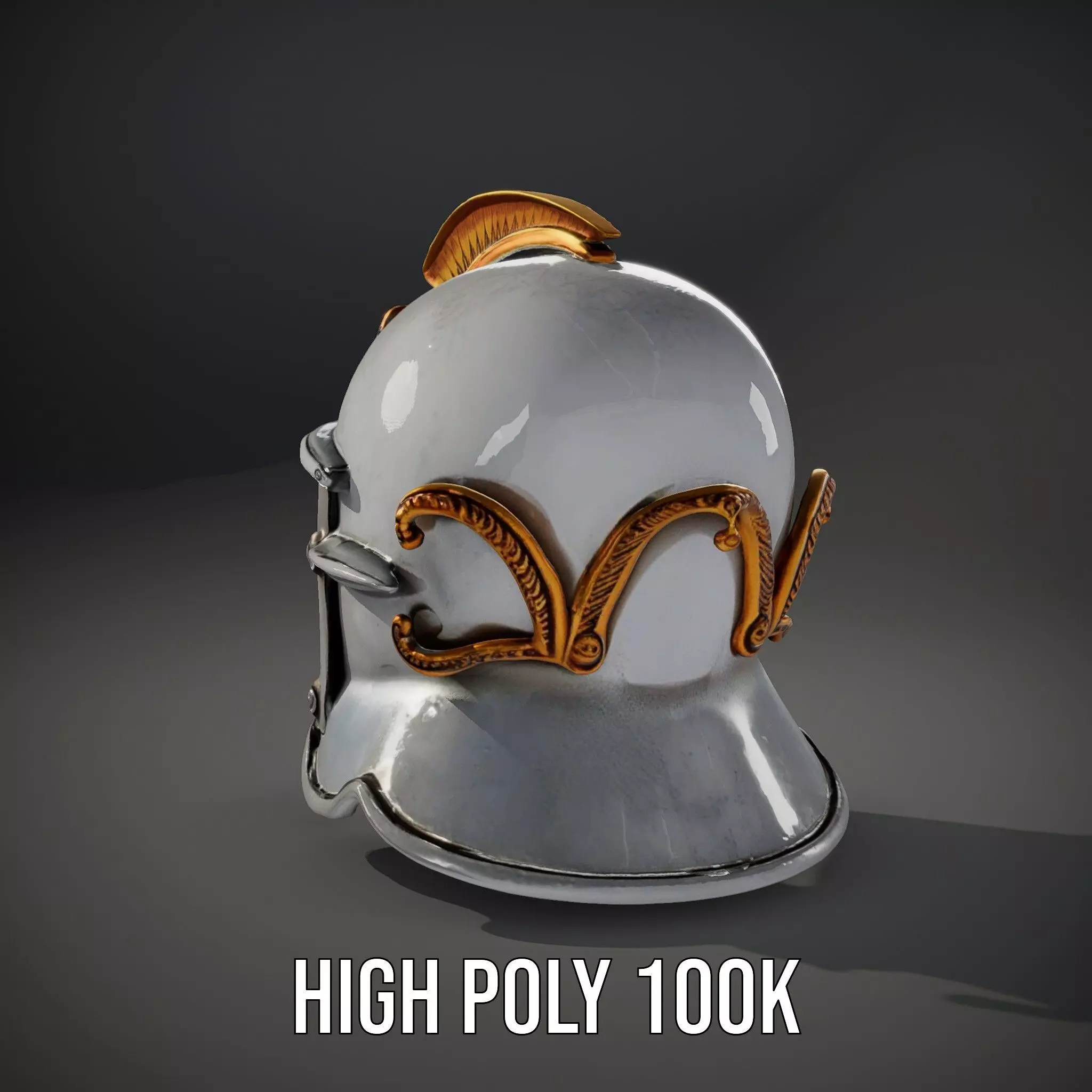 Ornate Medieval Helmet model pack Low-poly 3D model_8