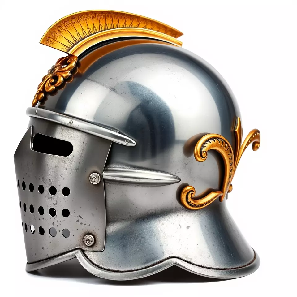 Ornate Medieval Helmet model pack Low-poly 3D model_2