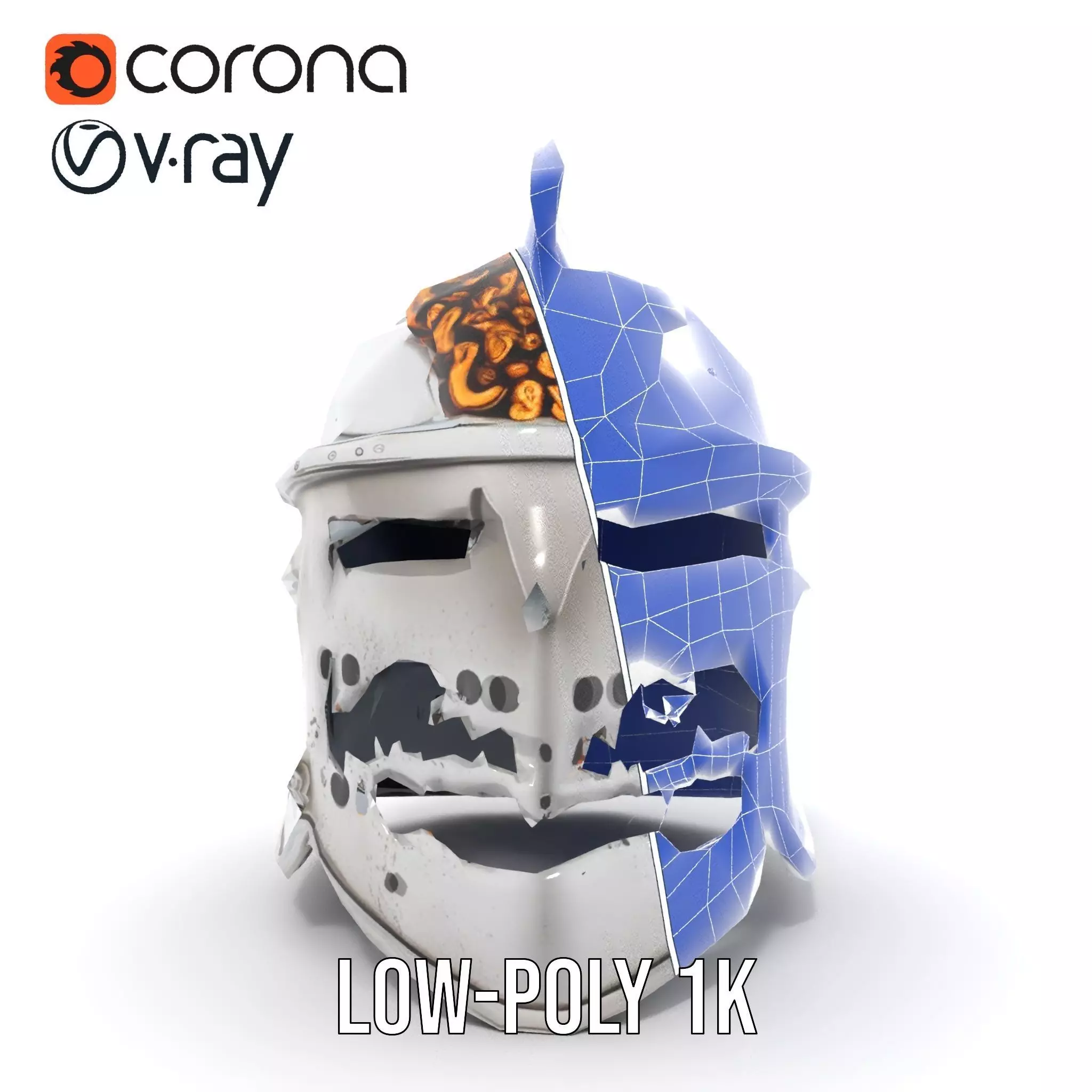 Ornate Medieval Helmet model pack Low-poly 3D model_30