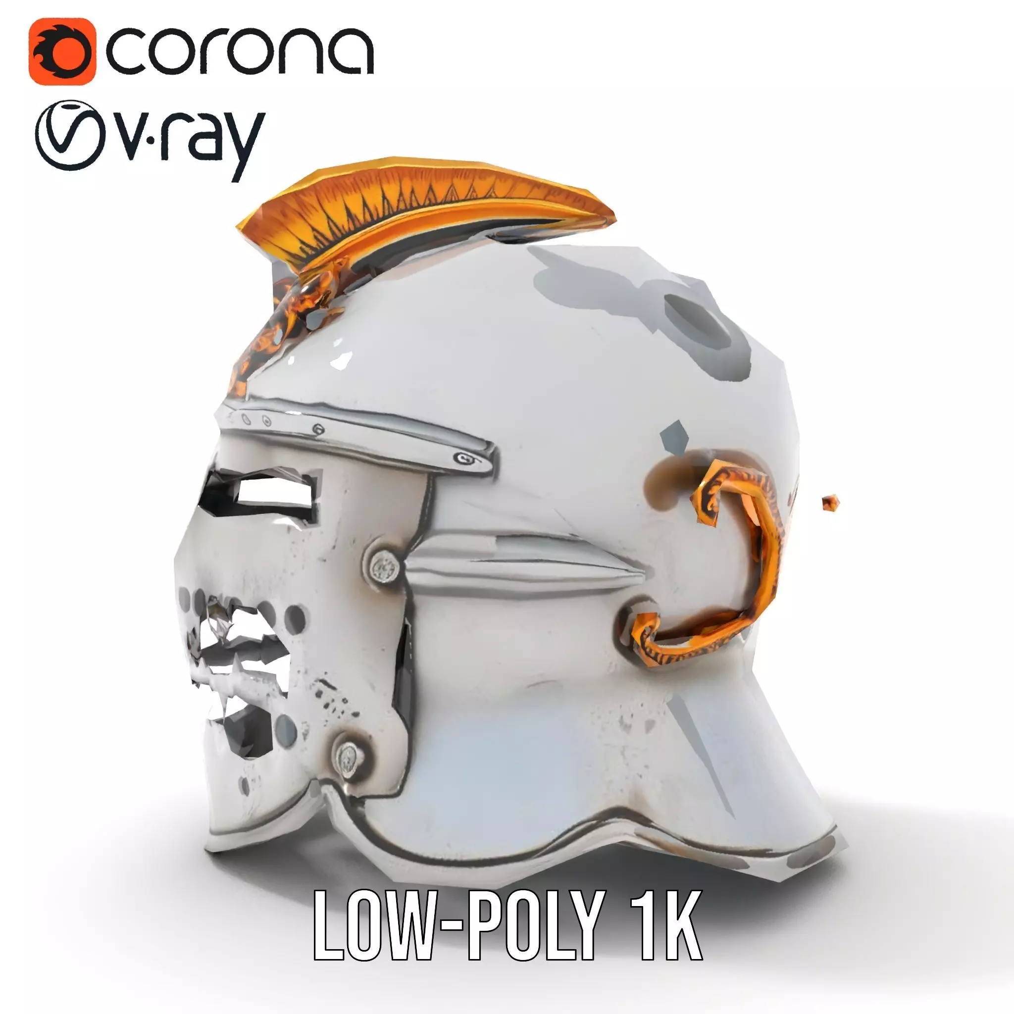 Ornate Medieval Helmet model pack Low-poly 3D model_19