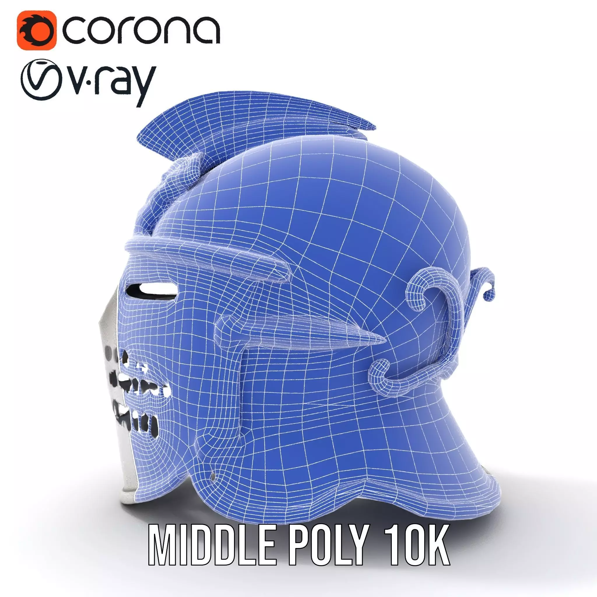 Ornate Medieval Helmet model pack Low-poly 3D model_26