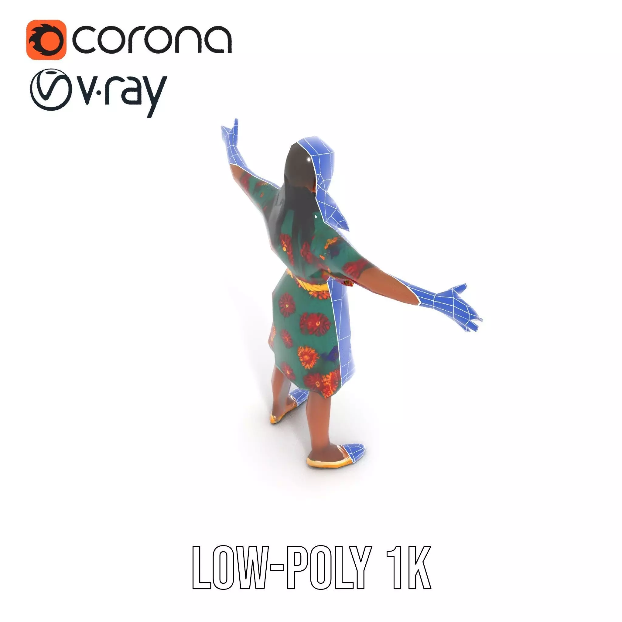 Colorful Sunflower Dress model pack Low-poly 3D model_31