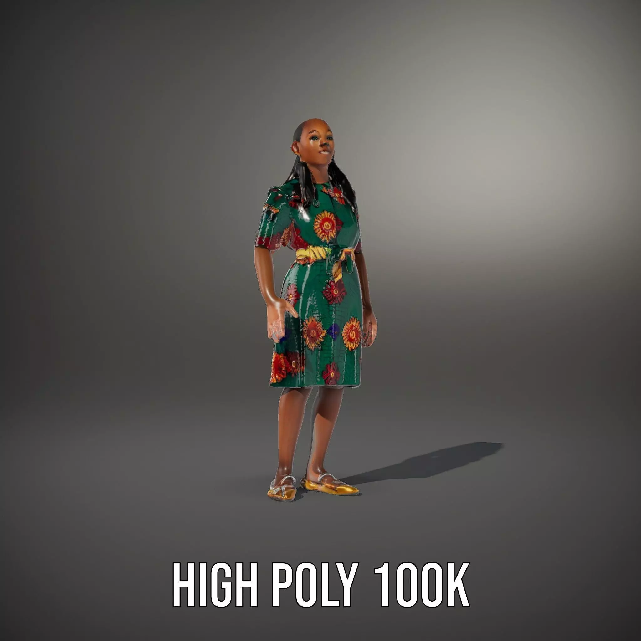 Colorful Sunflower Dress model pack Low-poly 3D model_8