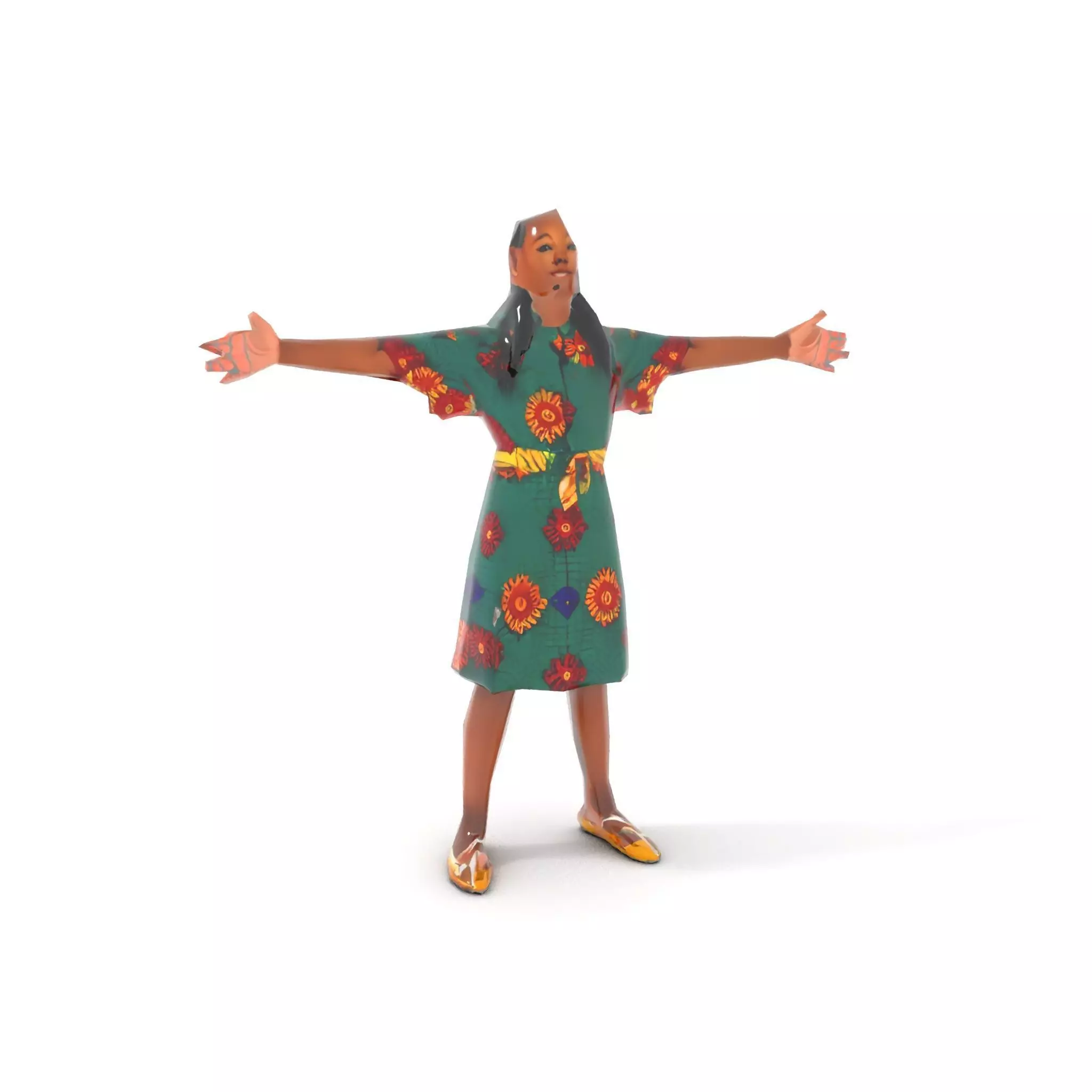 Colorful Sunflower Dress model pack Low-poly 3D model_7