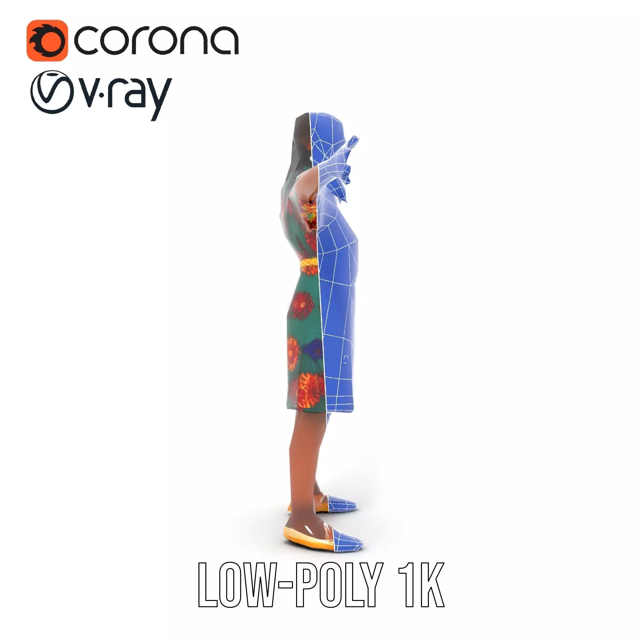 Colorful Sunflower Dress model pack Low-poly 3D model_19