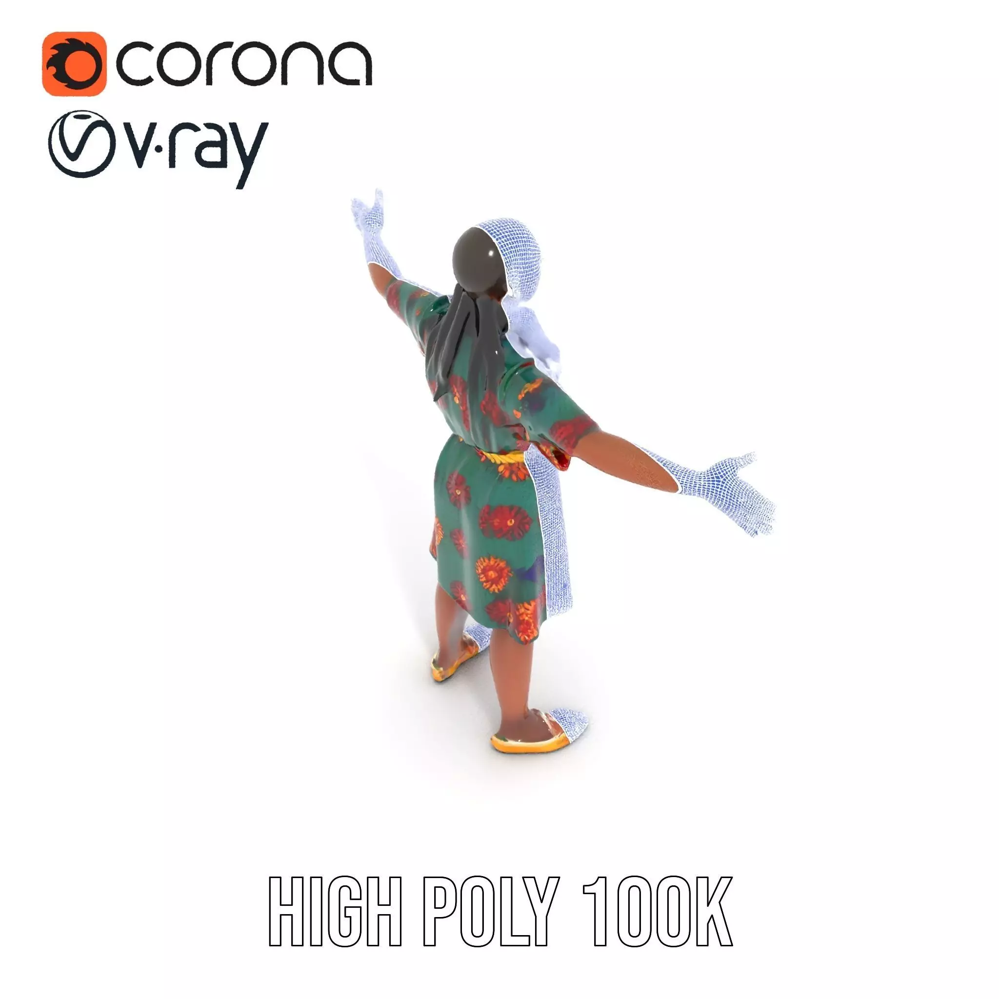 Colorful Sunflower Dress model pack Low-poly 3D model_33