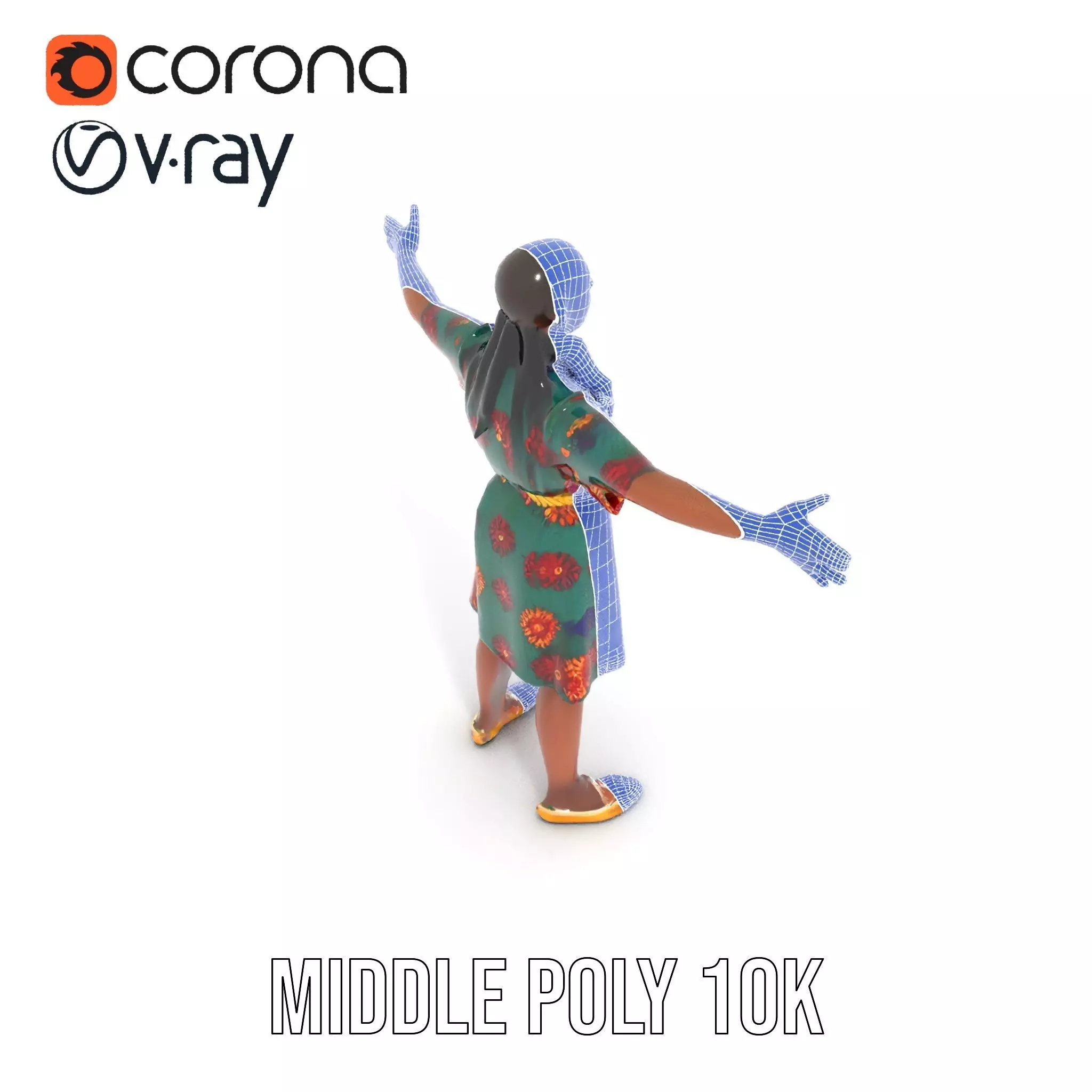 Colorful Sunflower Dress model pack Low-poly 3D model_18