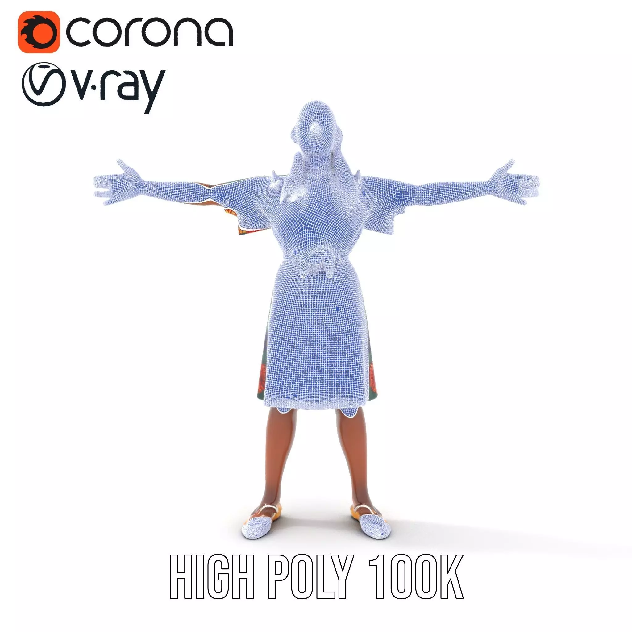 Colorful Sunflower Dress model pack Low-poly 3D model_32