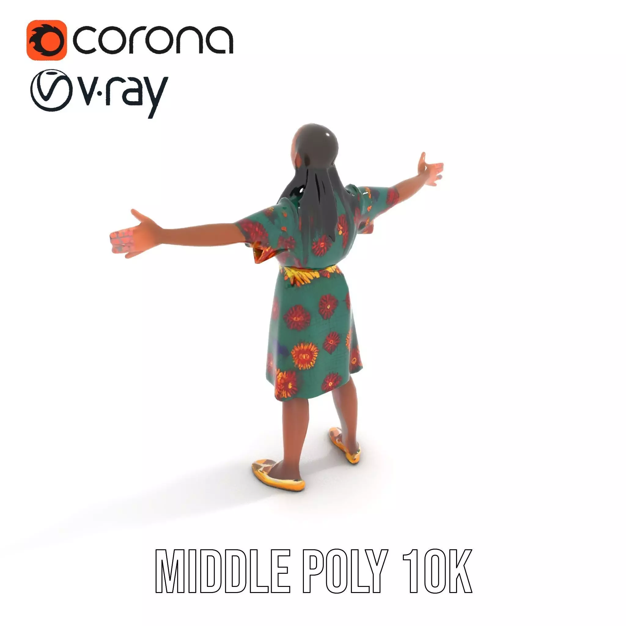 Colorful Sunflower Dress model pack Low-poly 3D model_5