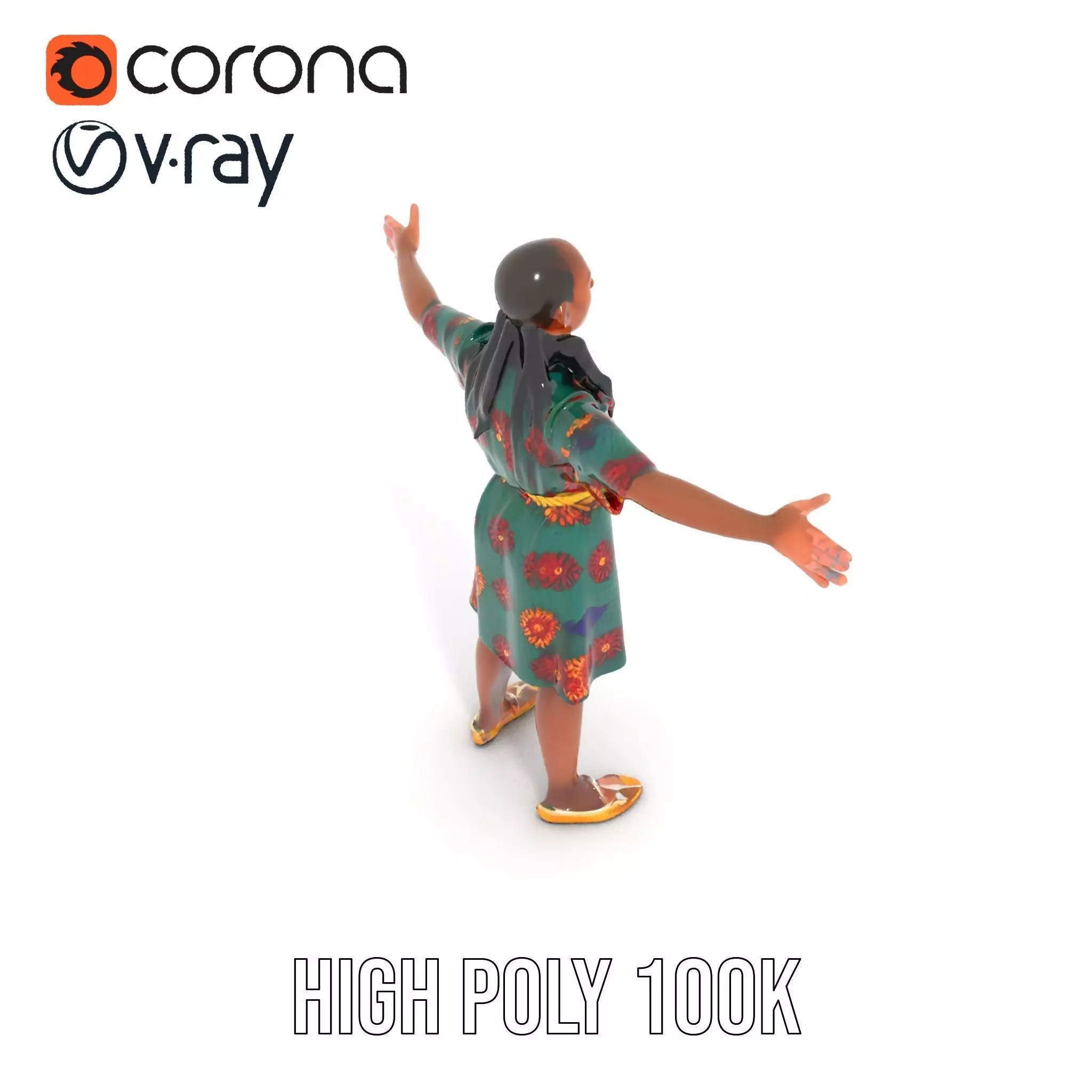 Colorful Sunflower Dress model pack Low-poly 3D model_20