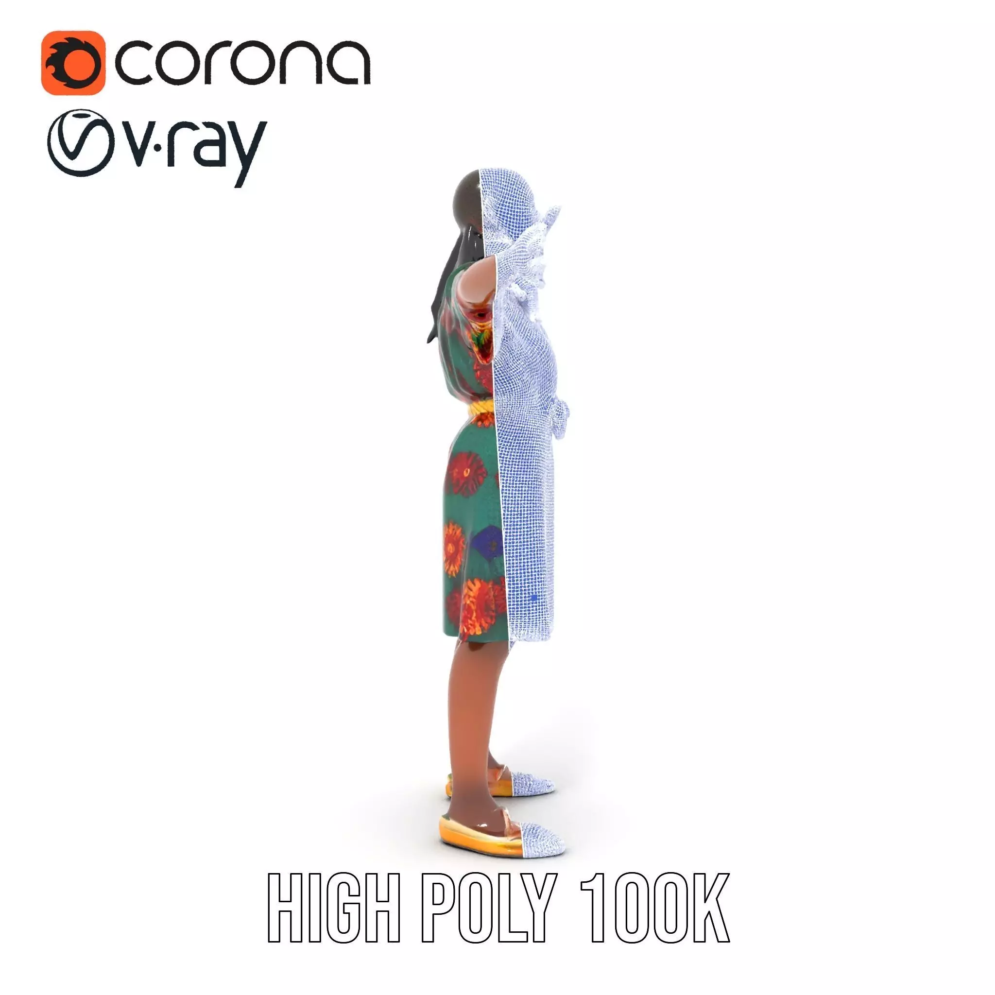 Colorful Sunflower Dress model pack Low-poly 3D model_34