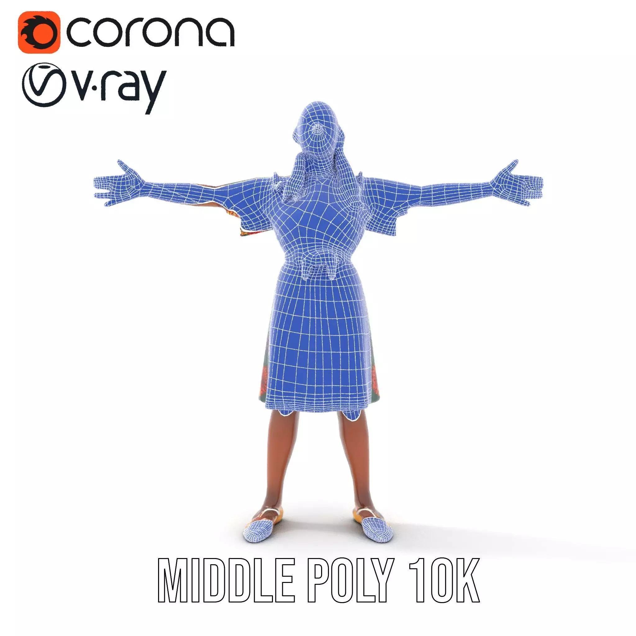 Colorful Sunflower Dress model pack Low-poly 3D model_15