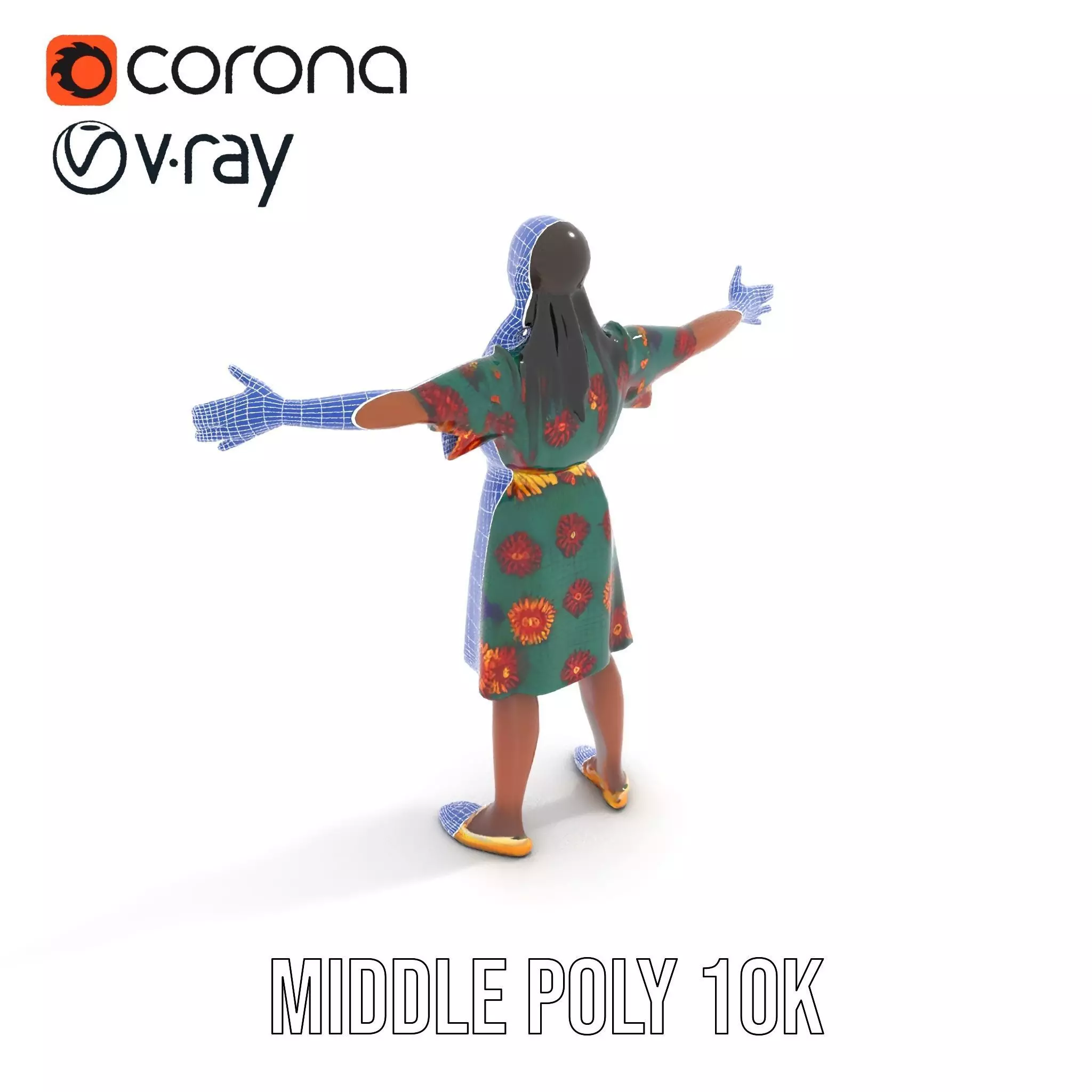 Colorful Sunflower Dress model pack Low-poly 3D model_30