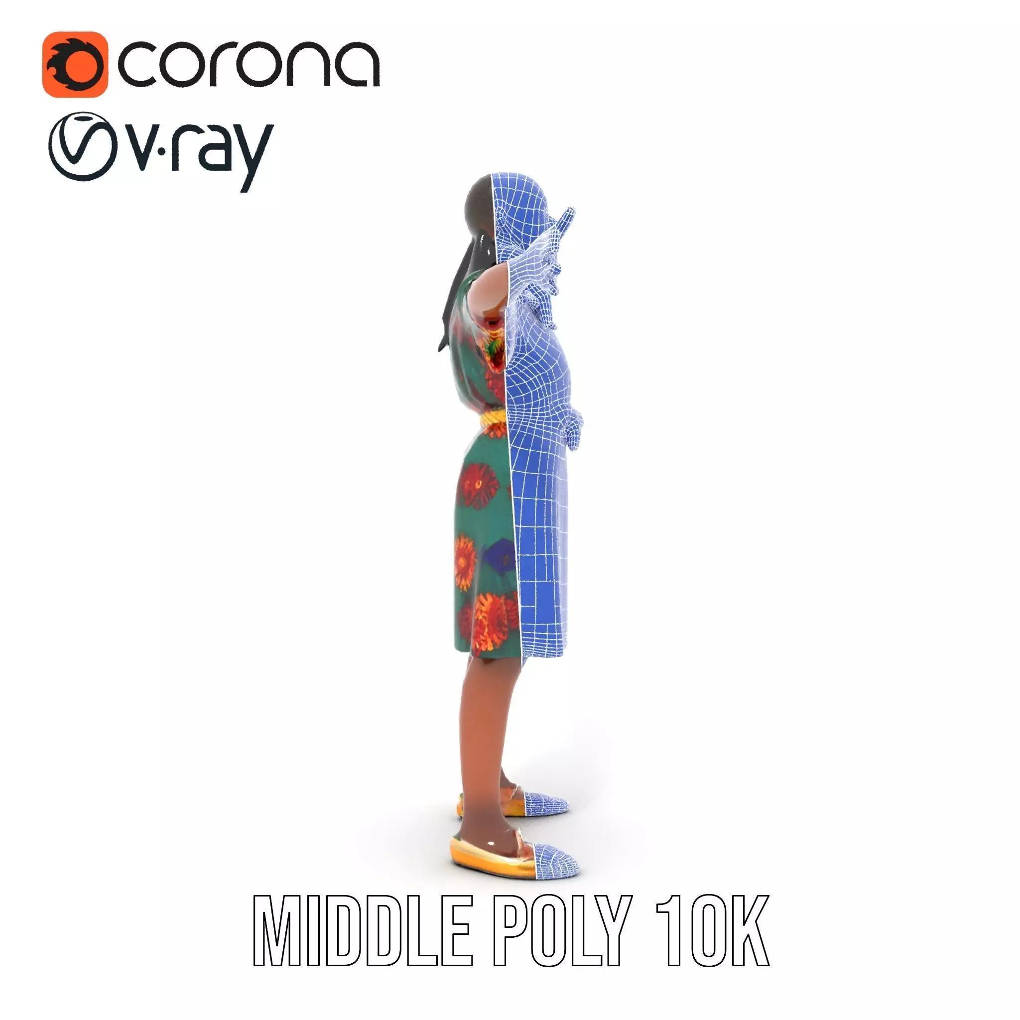 Colorful Sunflower Dress model pack Low-poly 3D model_21