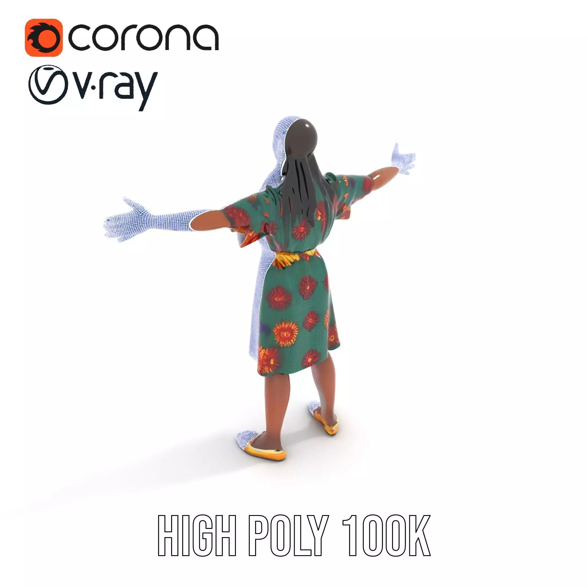 Colorful Sunflower Dress model pack Low-poly 3D model_26