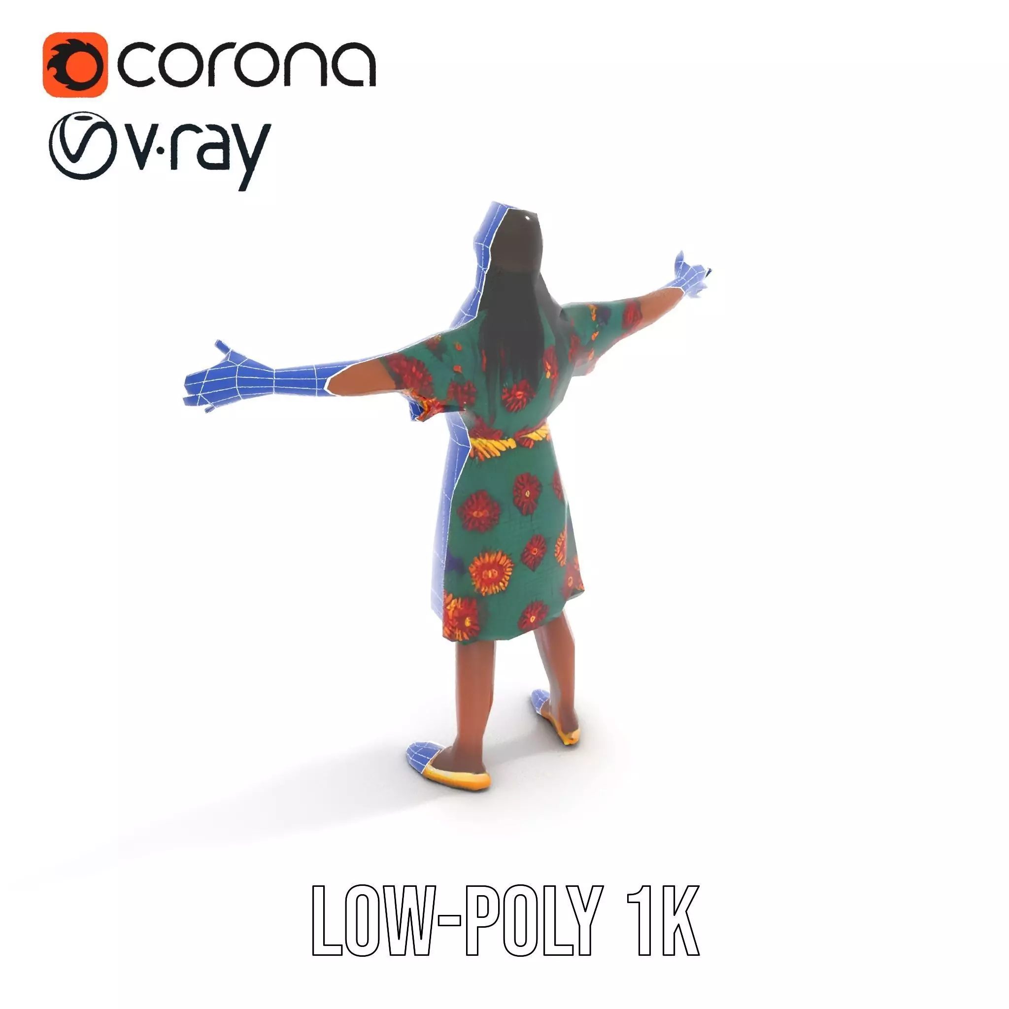 Colorful Sunflower Dress model pack Low-poly 3D model_25