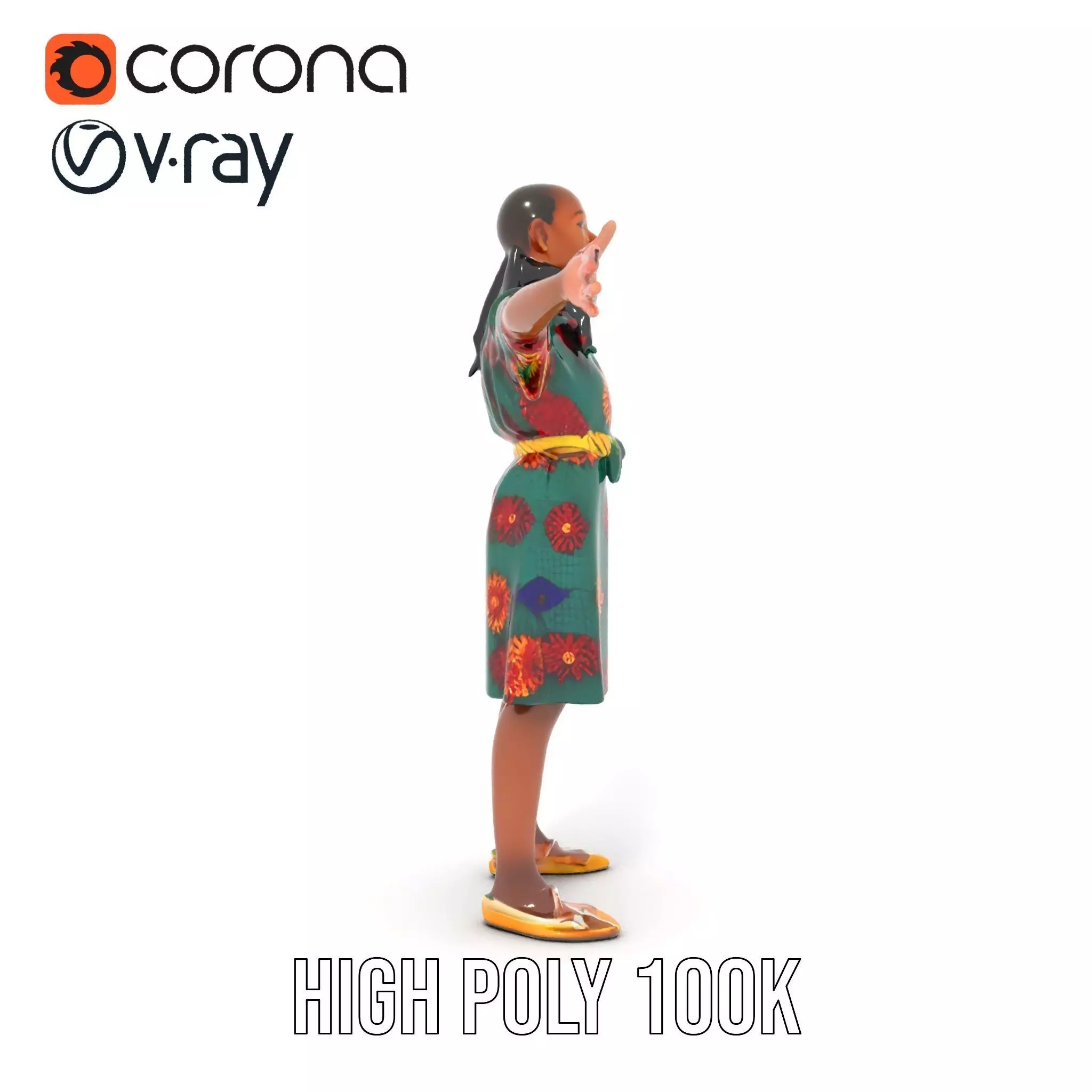 Colorful Sunflower Dress model pack Low-poly 3D model_23