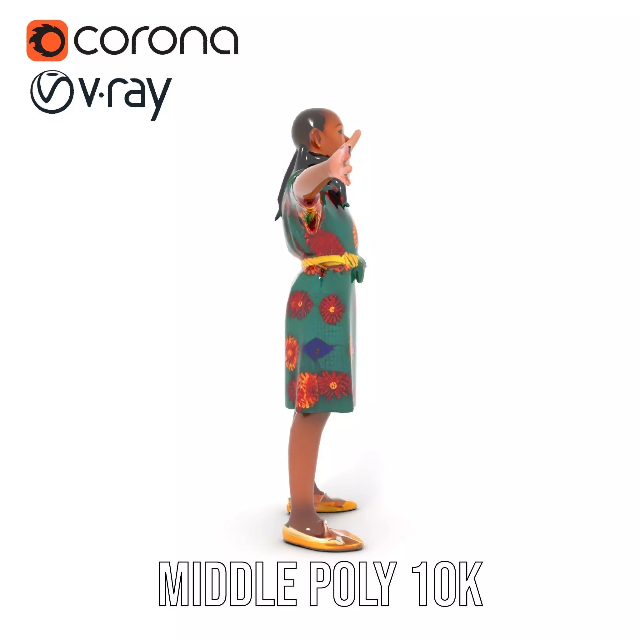 Colorful Sunflower Dress model pack Low-poly 3D model_27