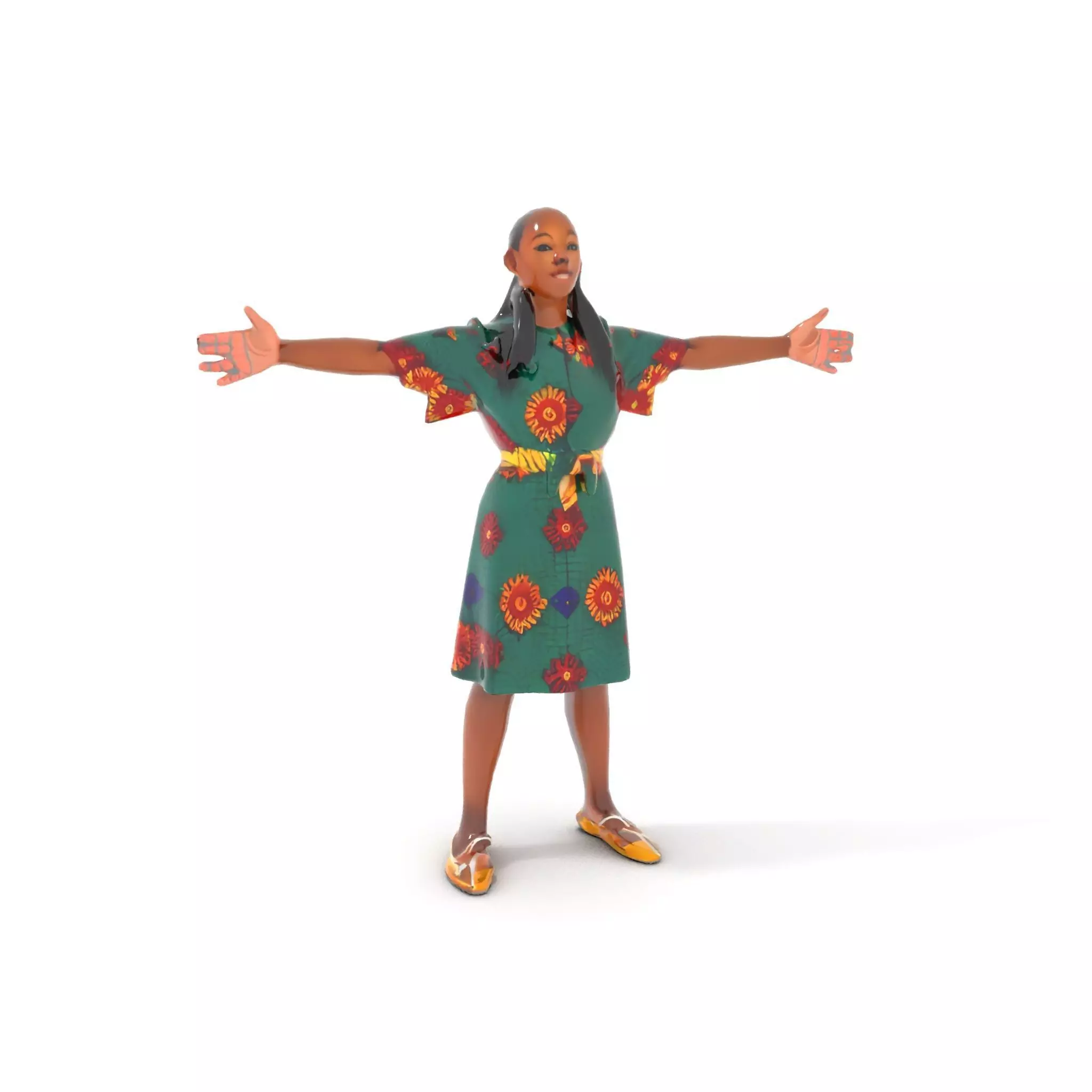 Colorful Sunflower Dress model pack Low-poly 3D model_13