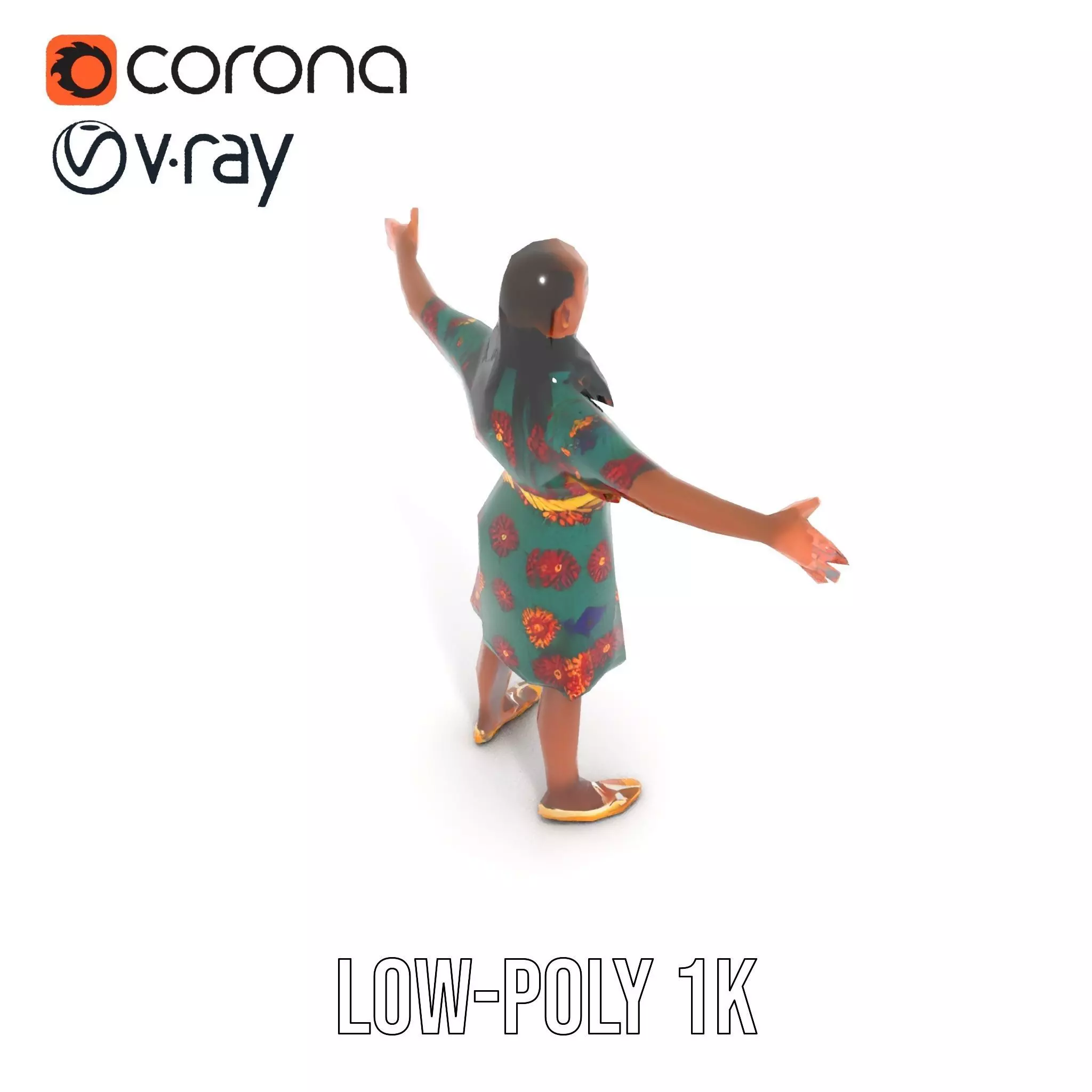 Colorful Sunflower Dress model pack Low-poly 3D model_28