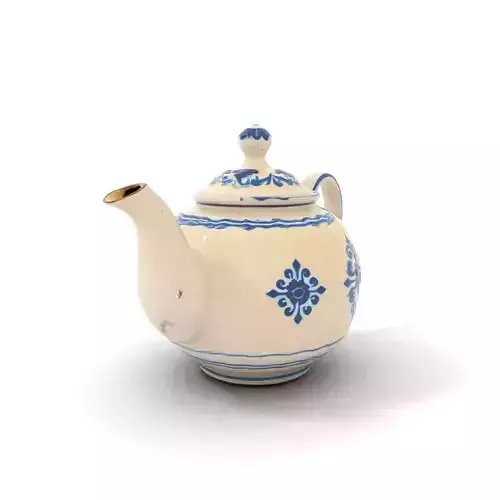 Blue Floral Teapot model pack Low-poly 3D model