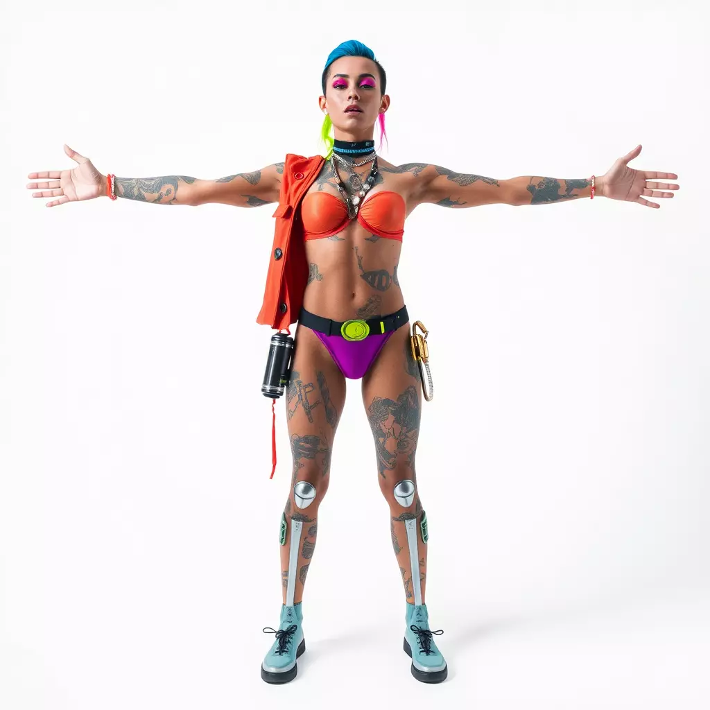 Vibrant Cyberpunk Character model pack Low-poly 3D model_2