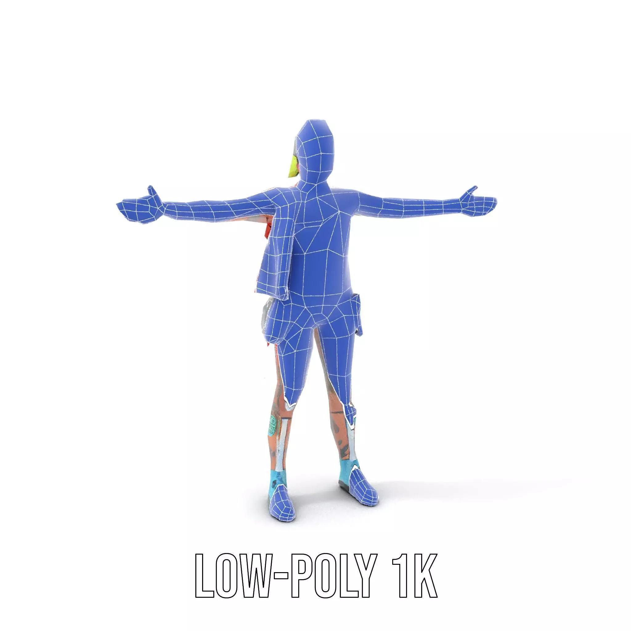 Vibrant Cyberpunk Character model pack Low-poly 3D model_28