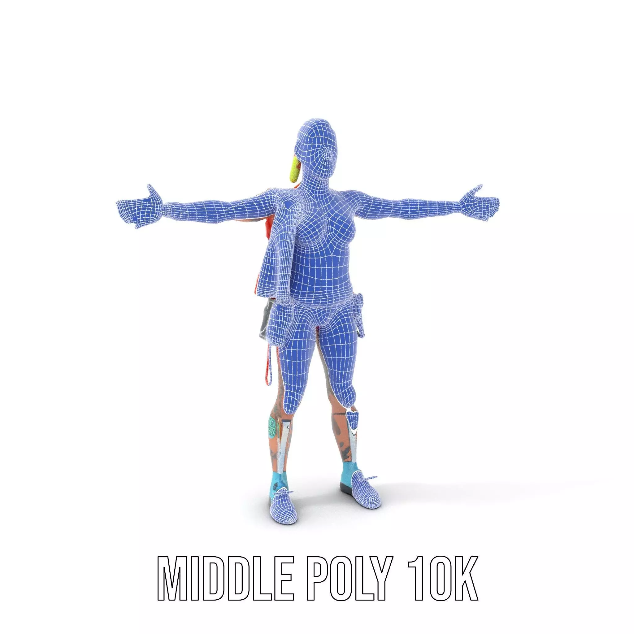 Vibrant Cyberpunk Character model pack Low-poly 3D model_15