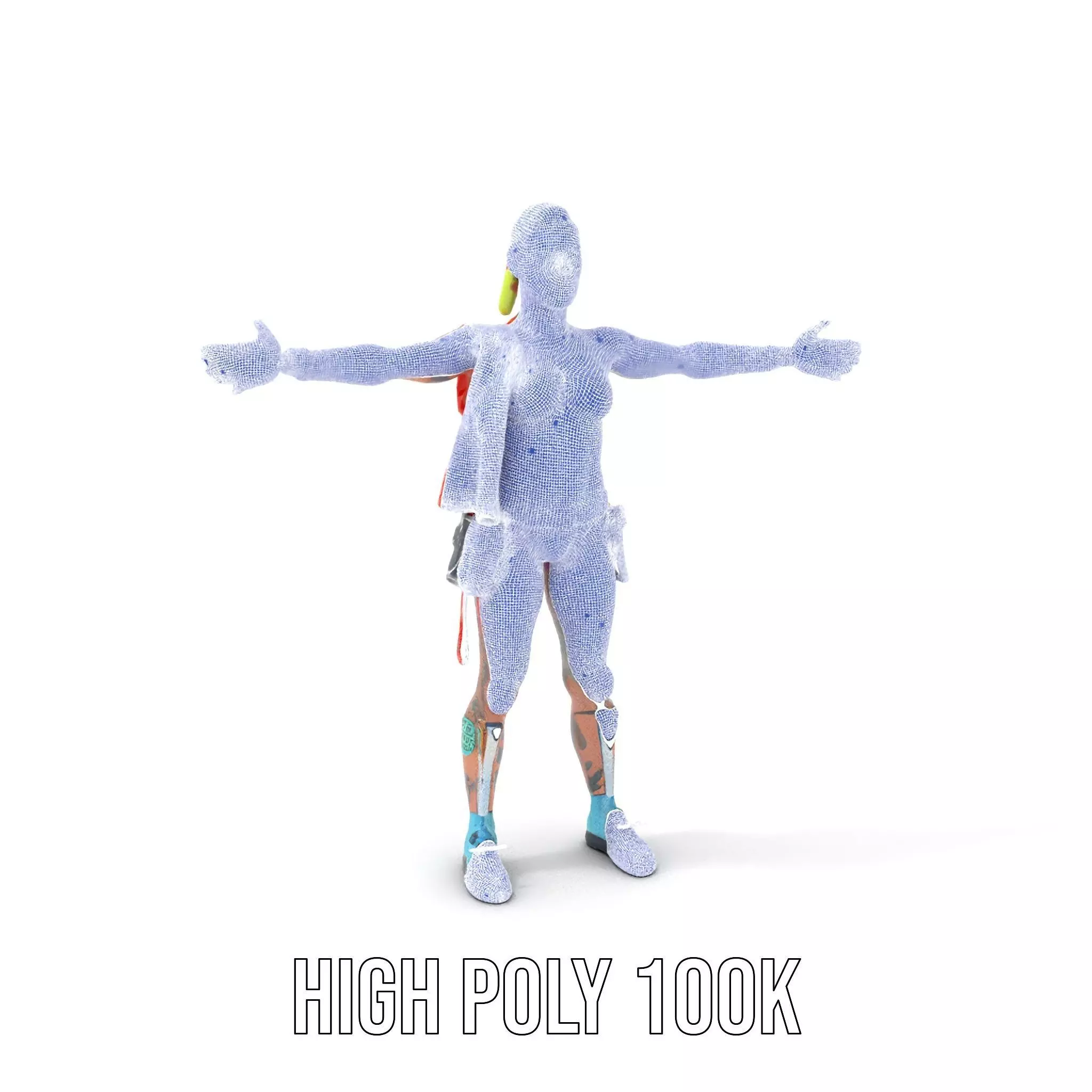 Vibrant Cyberpunk Character model pack Low-poly 3D model_4