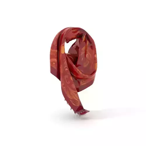 Elegant Red Silk Scarf model pack Low-poly 3D model