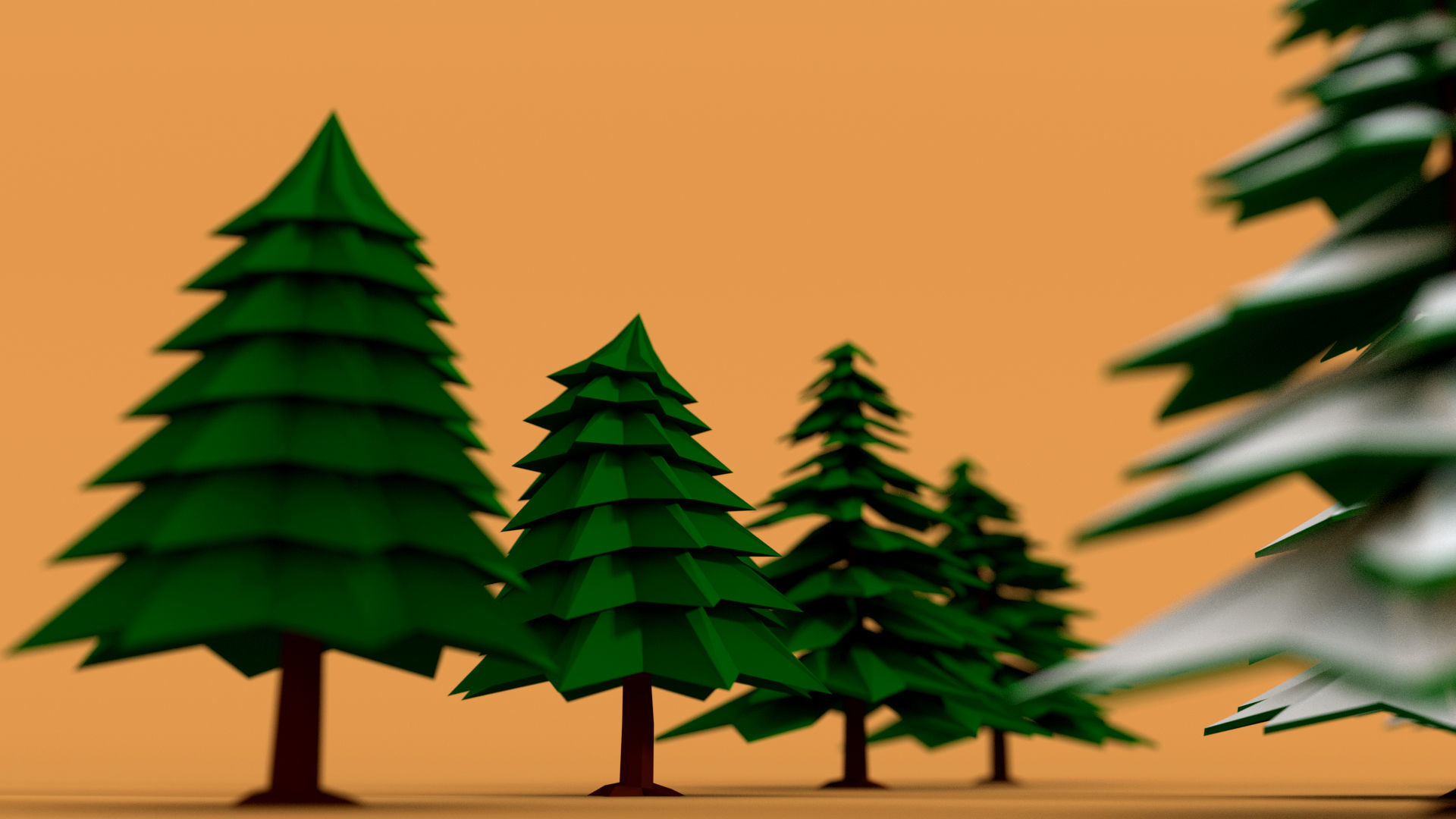 Pine Trees Pack 2 with Snow Low-poly 3D model_2