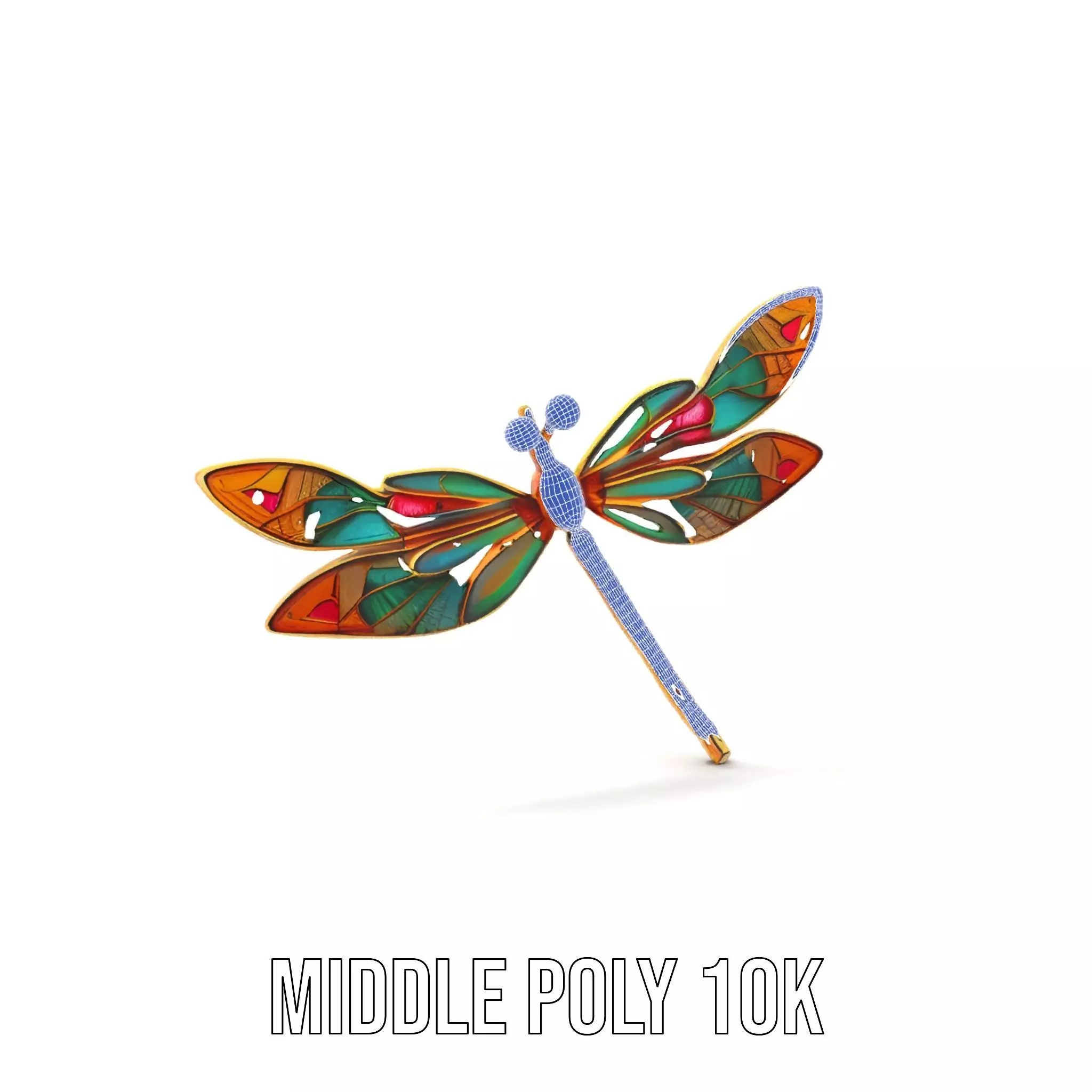 Elegant Dragonfly Brooch model pack Low-poly 3D model_30
