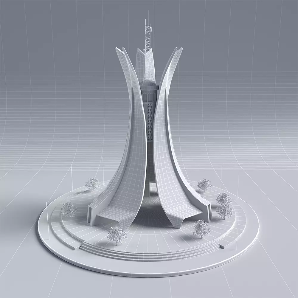 Martyrs Memorial Maqam Echahid 3D Model 3D model_2