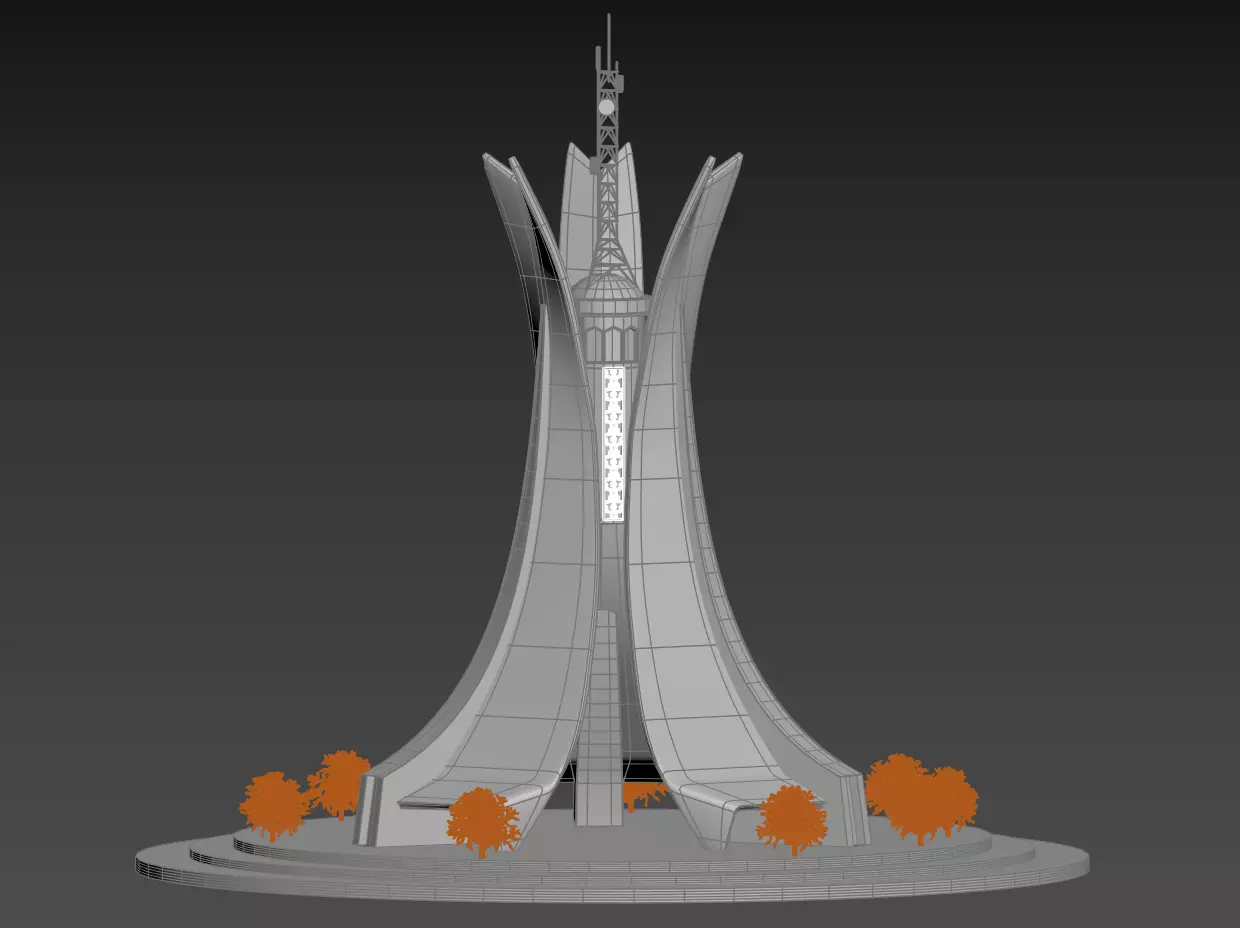 Martyrs Memorial Maqam Echahid 3D Model 3D model_4