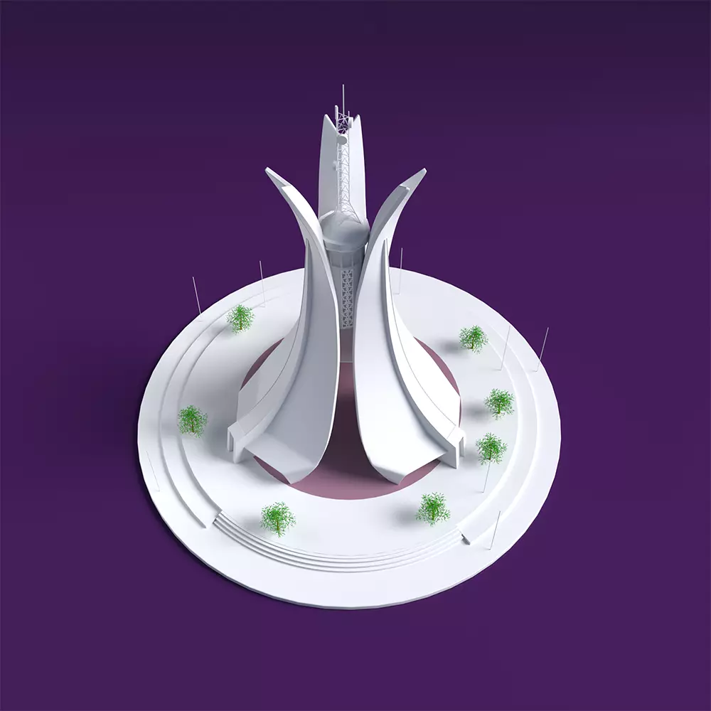 Martyrs Memorial Maqam Echahid 3D Model 3D model_1