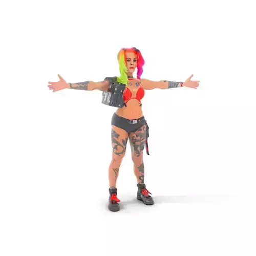 Vibrant Punk Character model pack Low-poly 3D model
